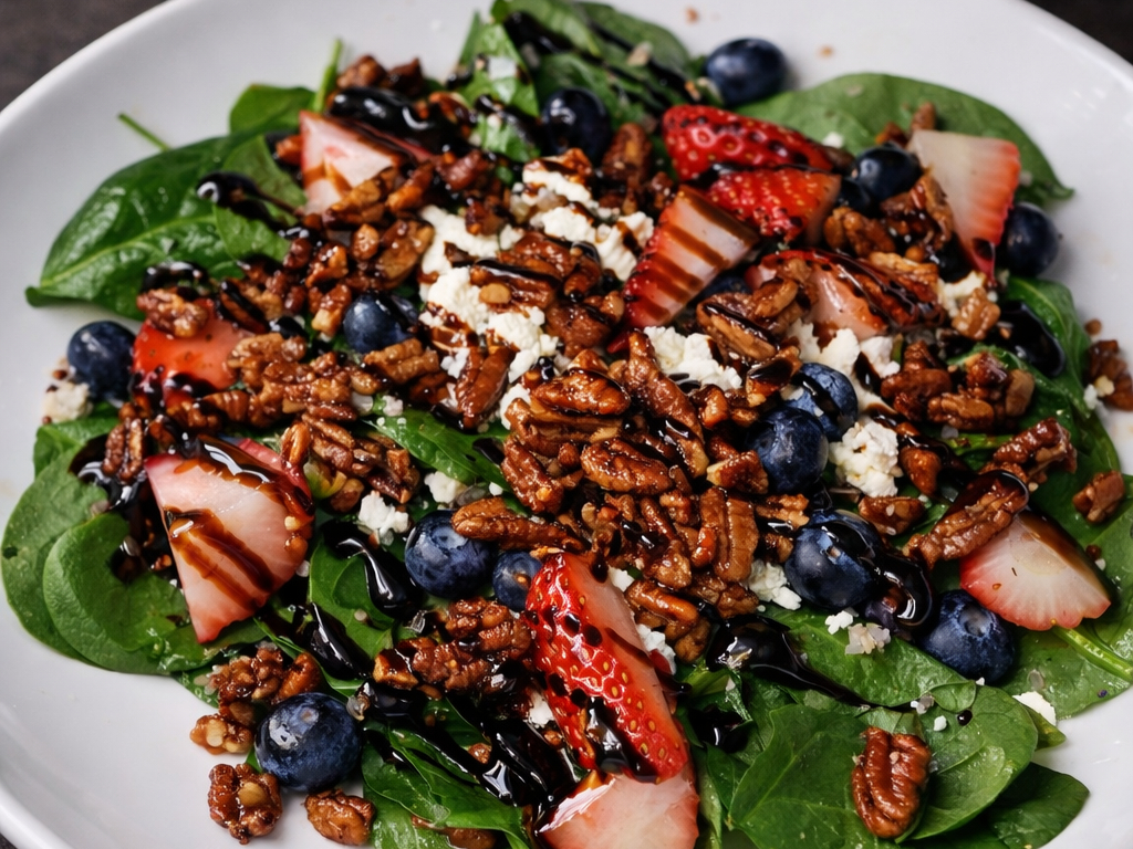 Small Fresh Berry, Quinoa, & Spinach Salad.