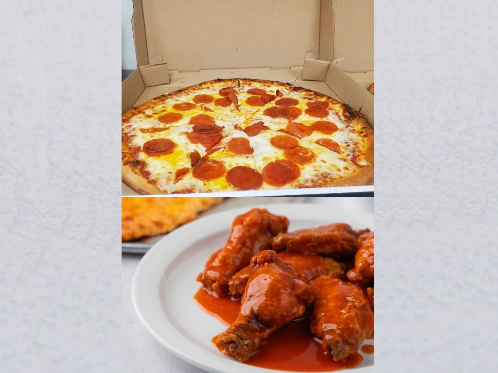 Small 1 Topping Pizza & 6 Wings