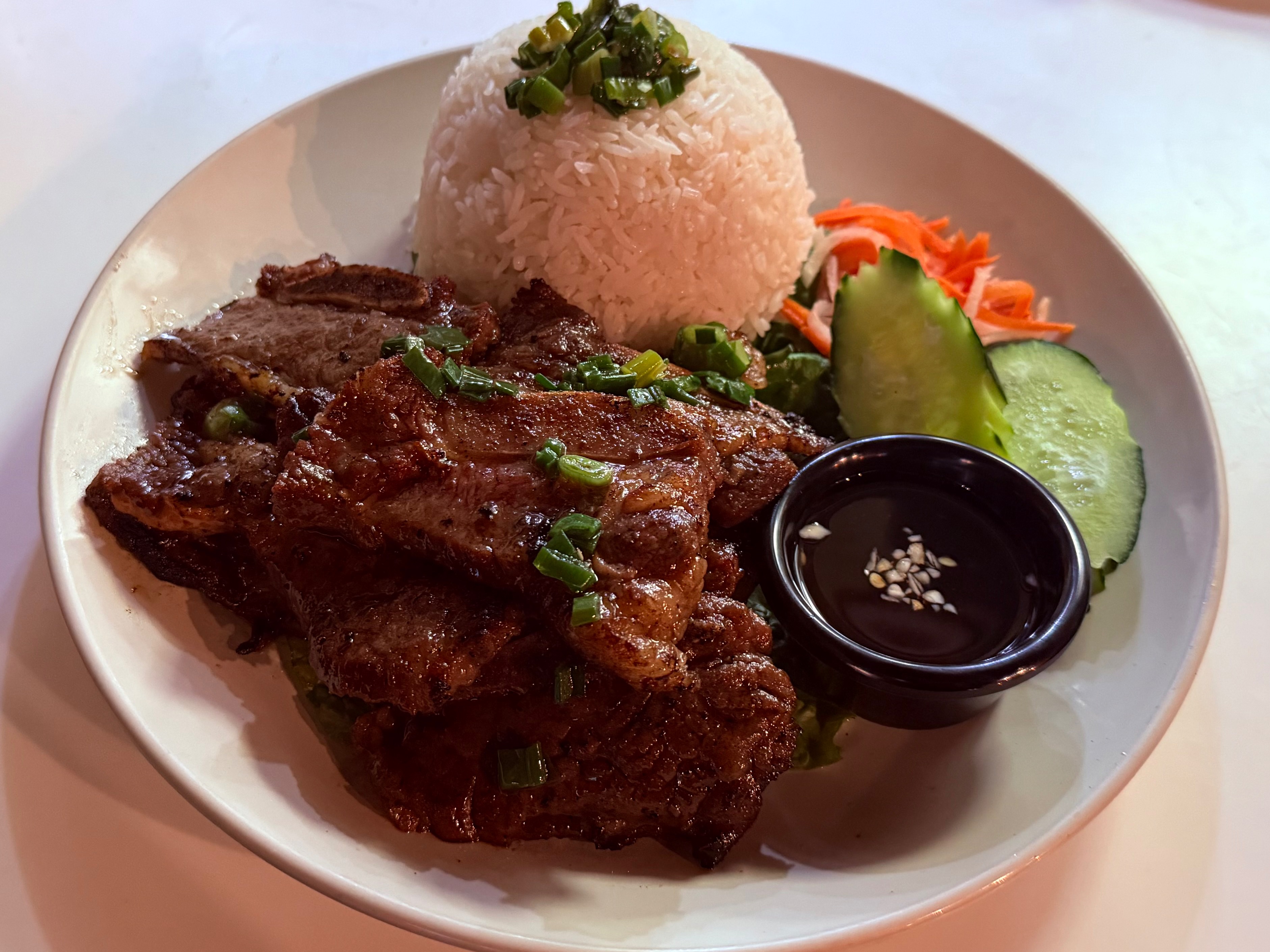 Rice Kalbi Short Ribs.