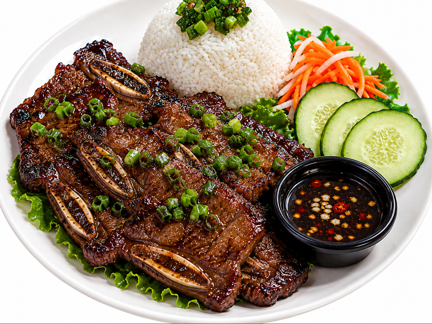 Rice Kalbi Short Ribs.