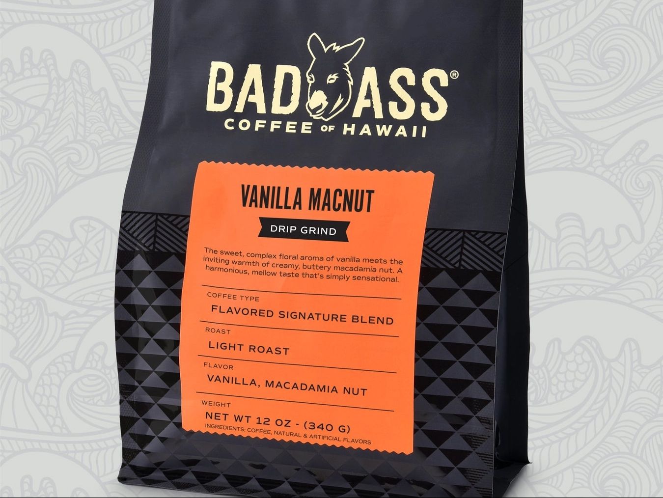Vanilla Macnut Flavored Coffee | 12oz Bag Drip Grind.