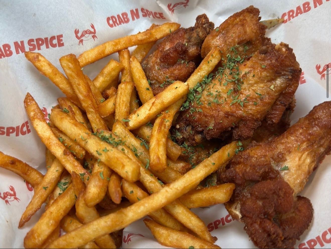 5 Pcs Lemon Pepper Wings With Fries And Drinks