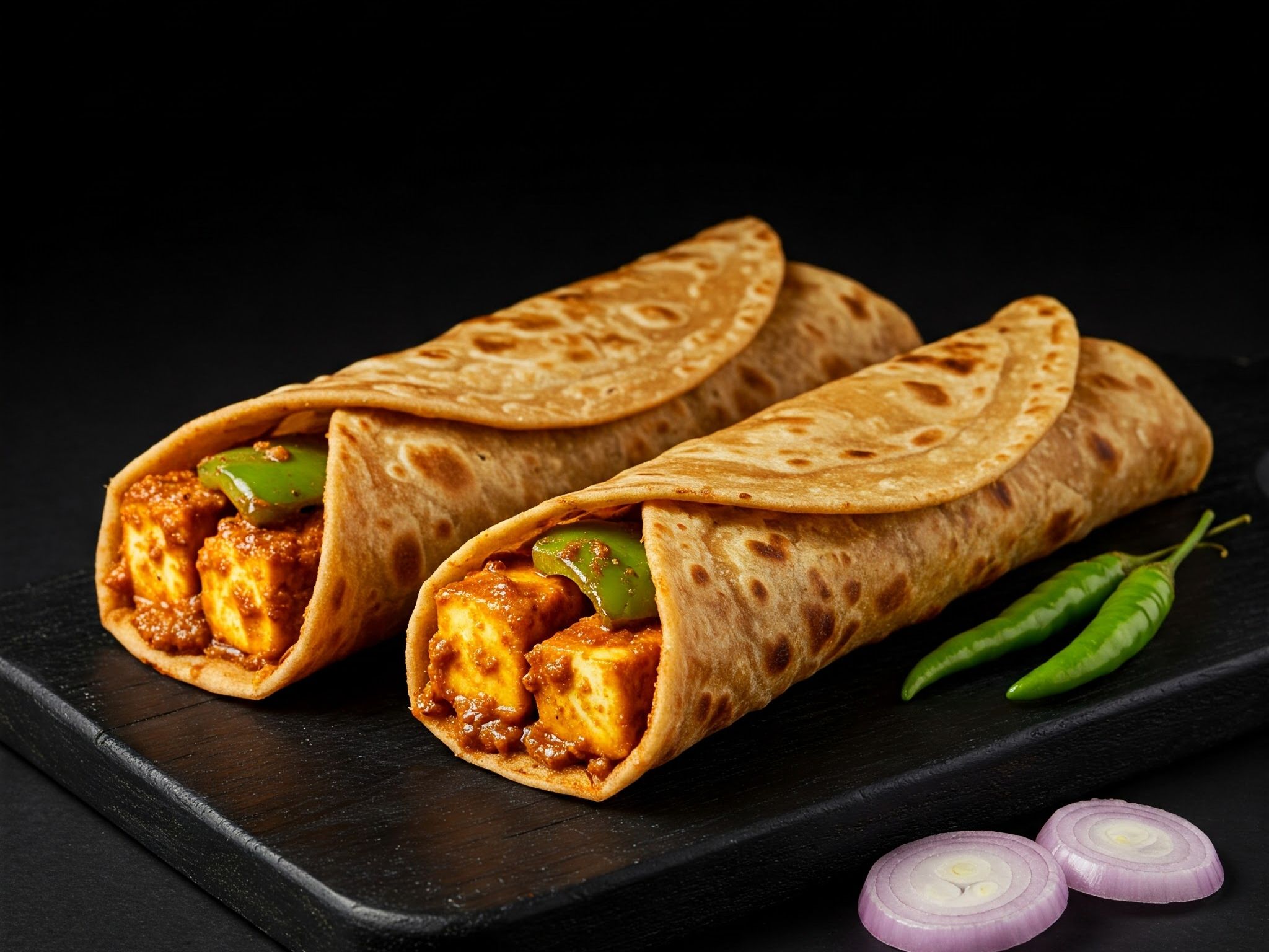 Paneer Tikka Roll.