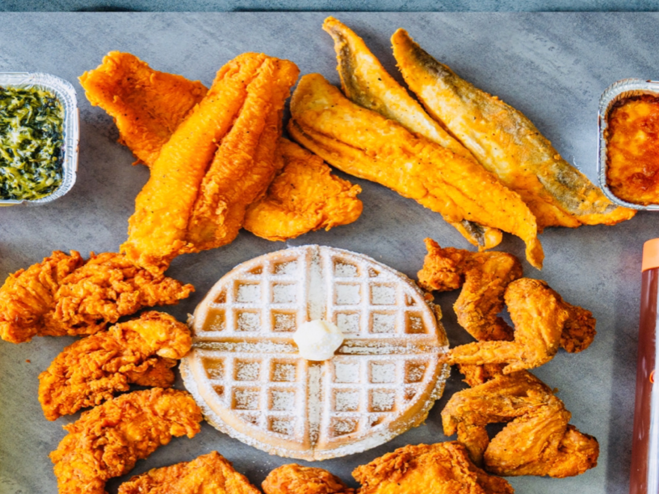 3 Catfish  & 1 Waffle.