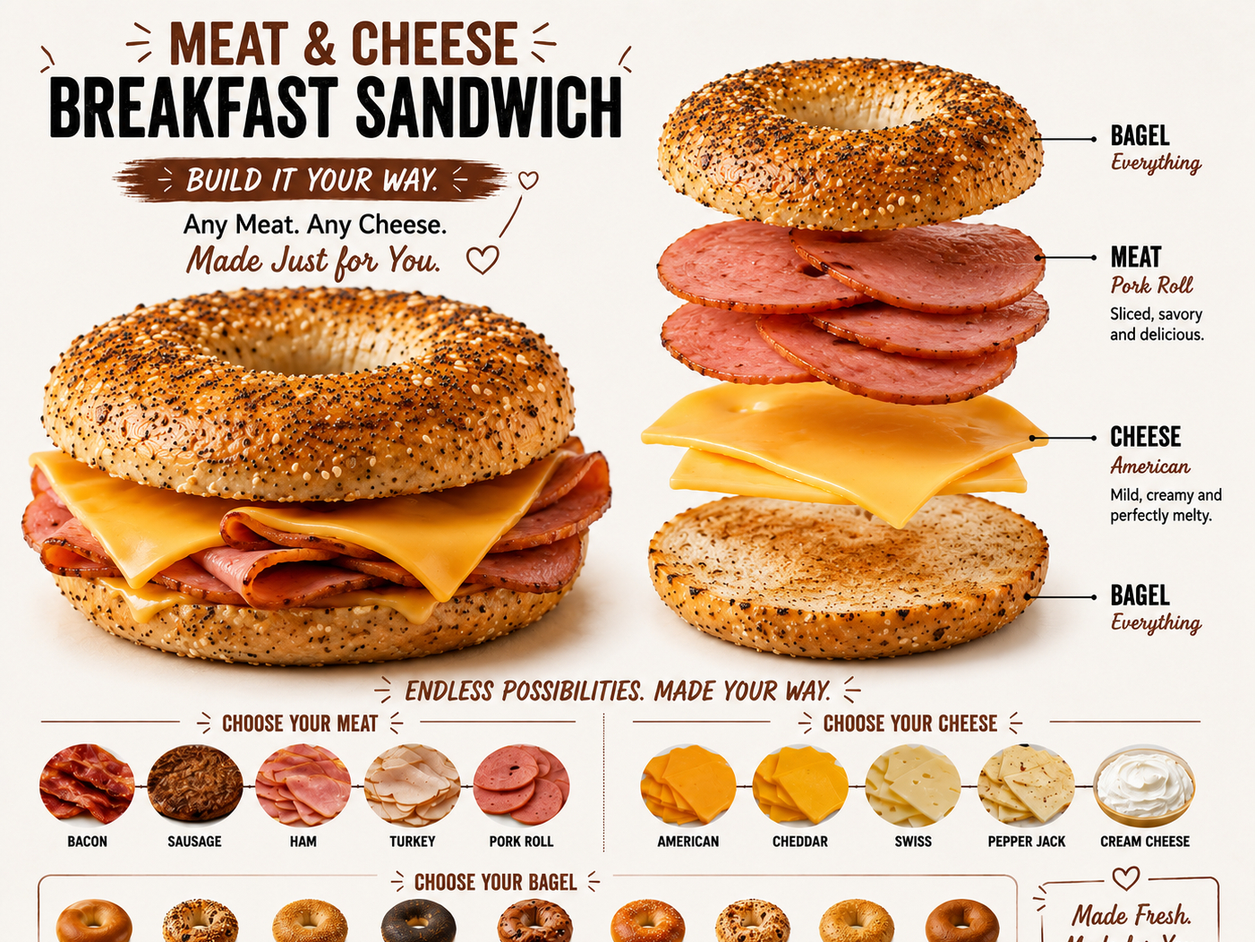 Breakfast Meat Sandwich.