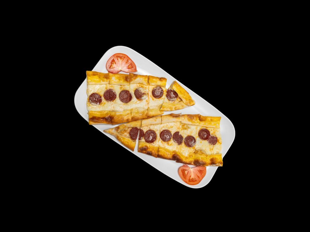 Sucuklu Peynirli Pide (Pepperoni Cheese Halal).