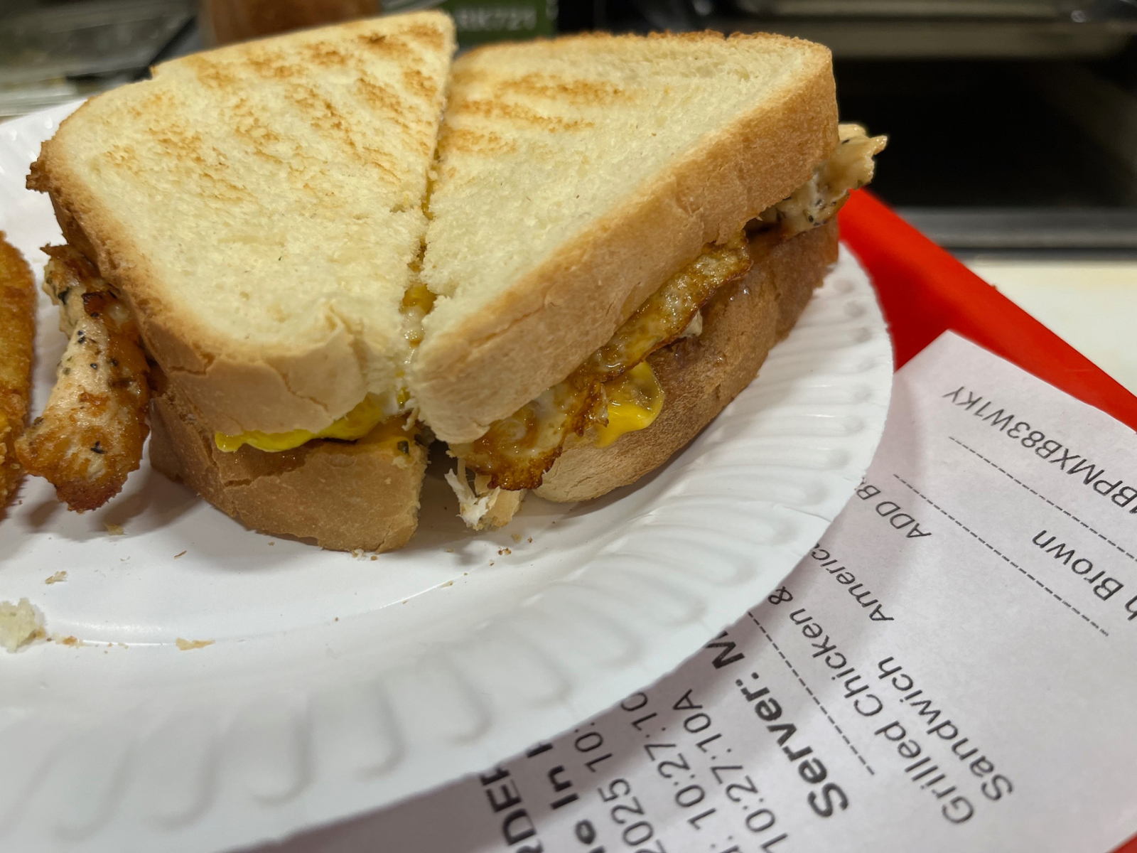 Grilled Chicken & Egg Sandwich (online)