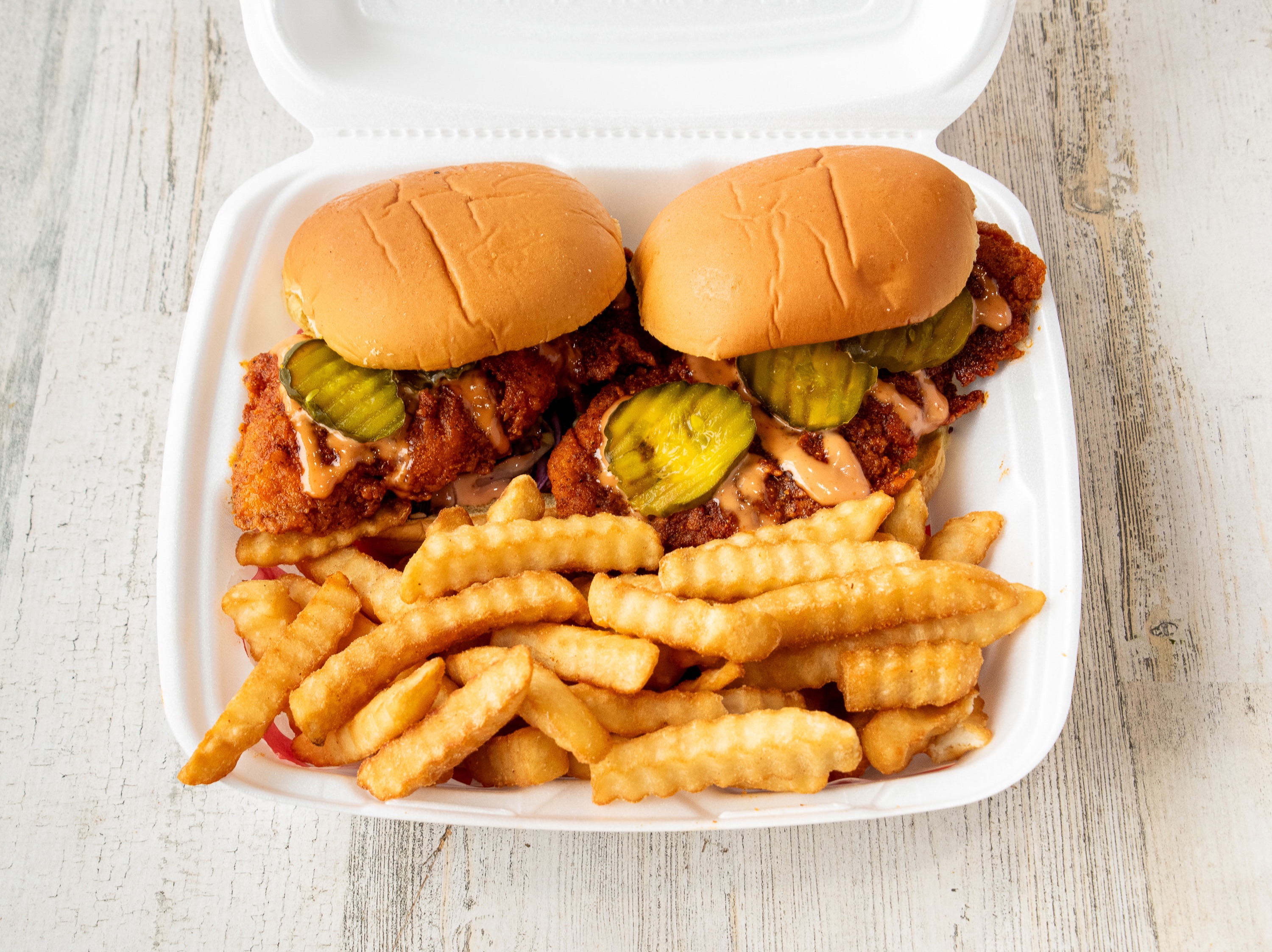 #2. Two sandwiches with fries