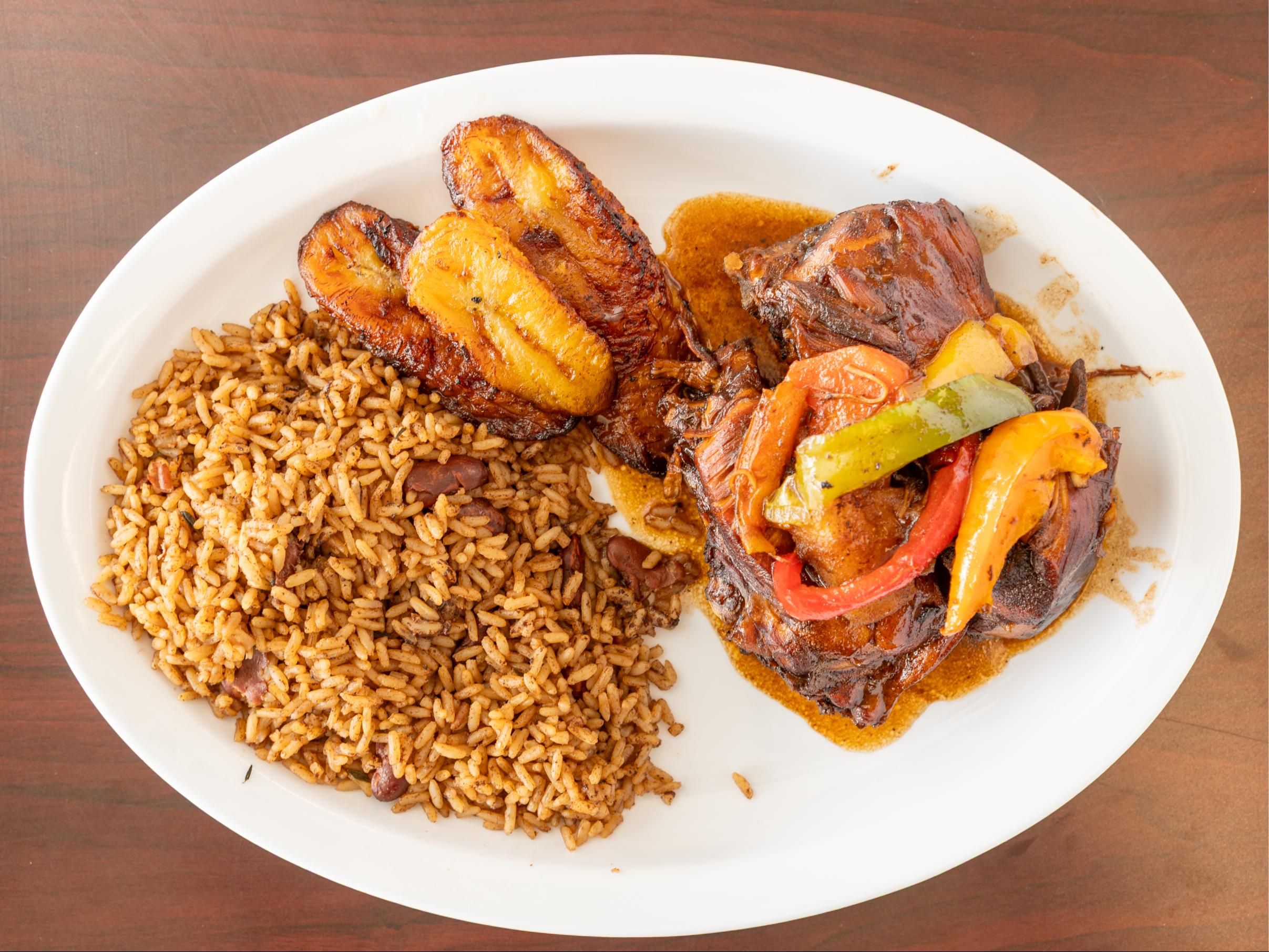 Brown Stew Chicken Platter.