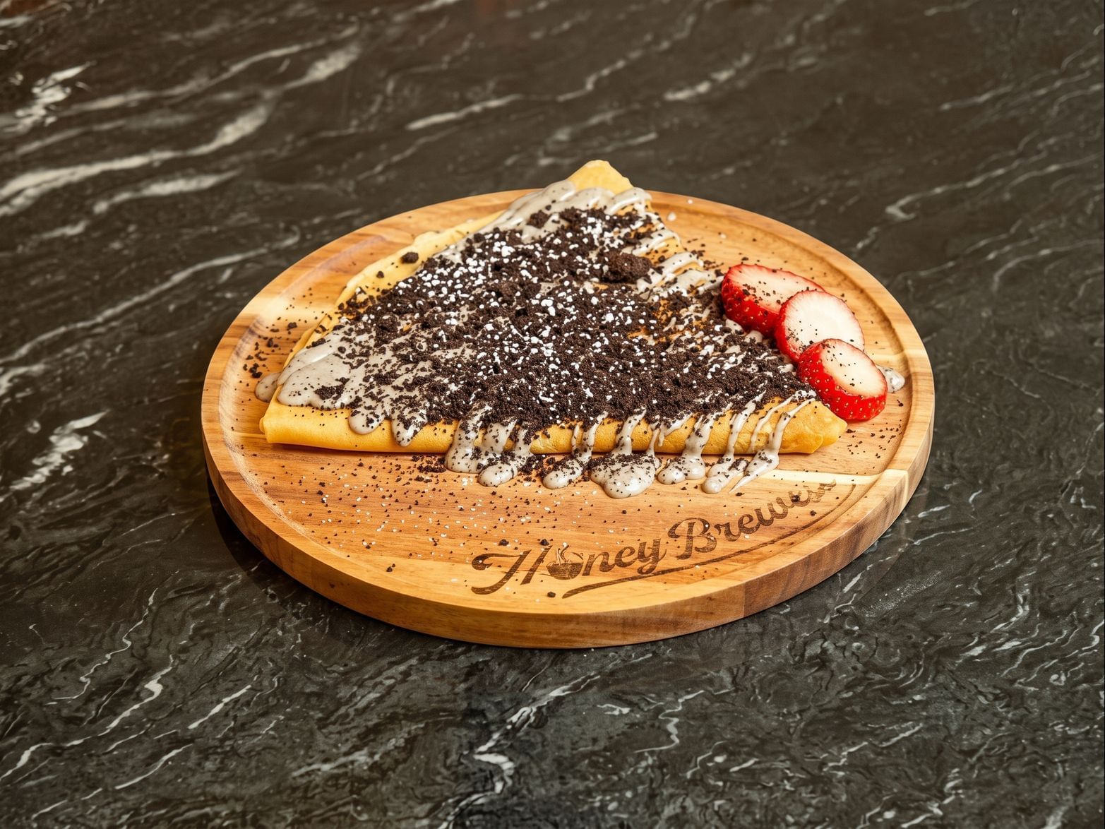 Oreo Chocolate with Strawberries Crepe.