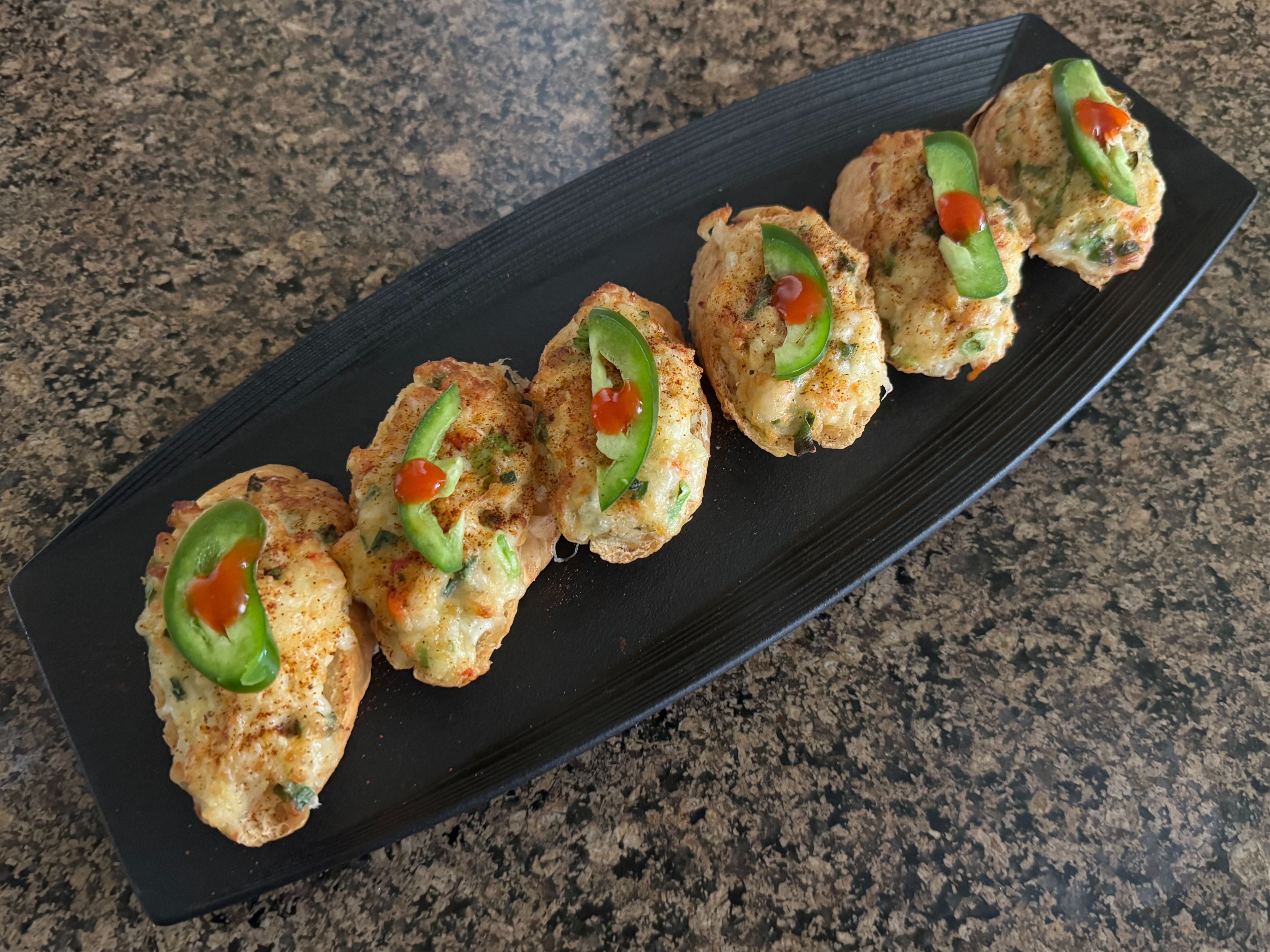 SPICY CREAMY GARLIC SHRIMP TOAST.