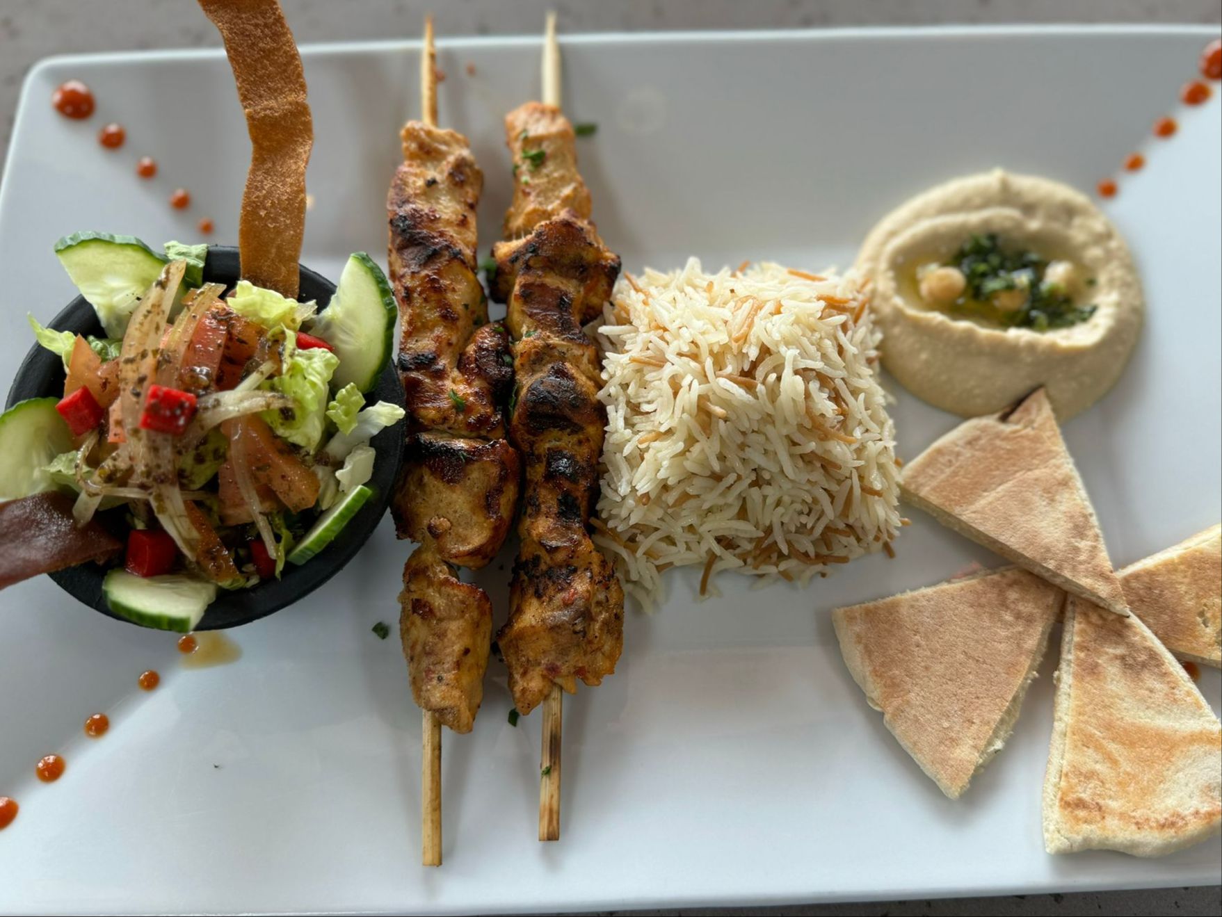 Chicken Kabab Plate.