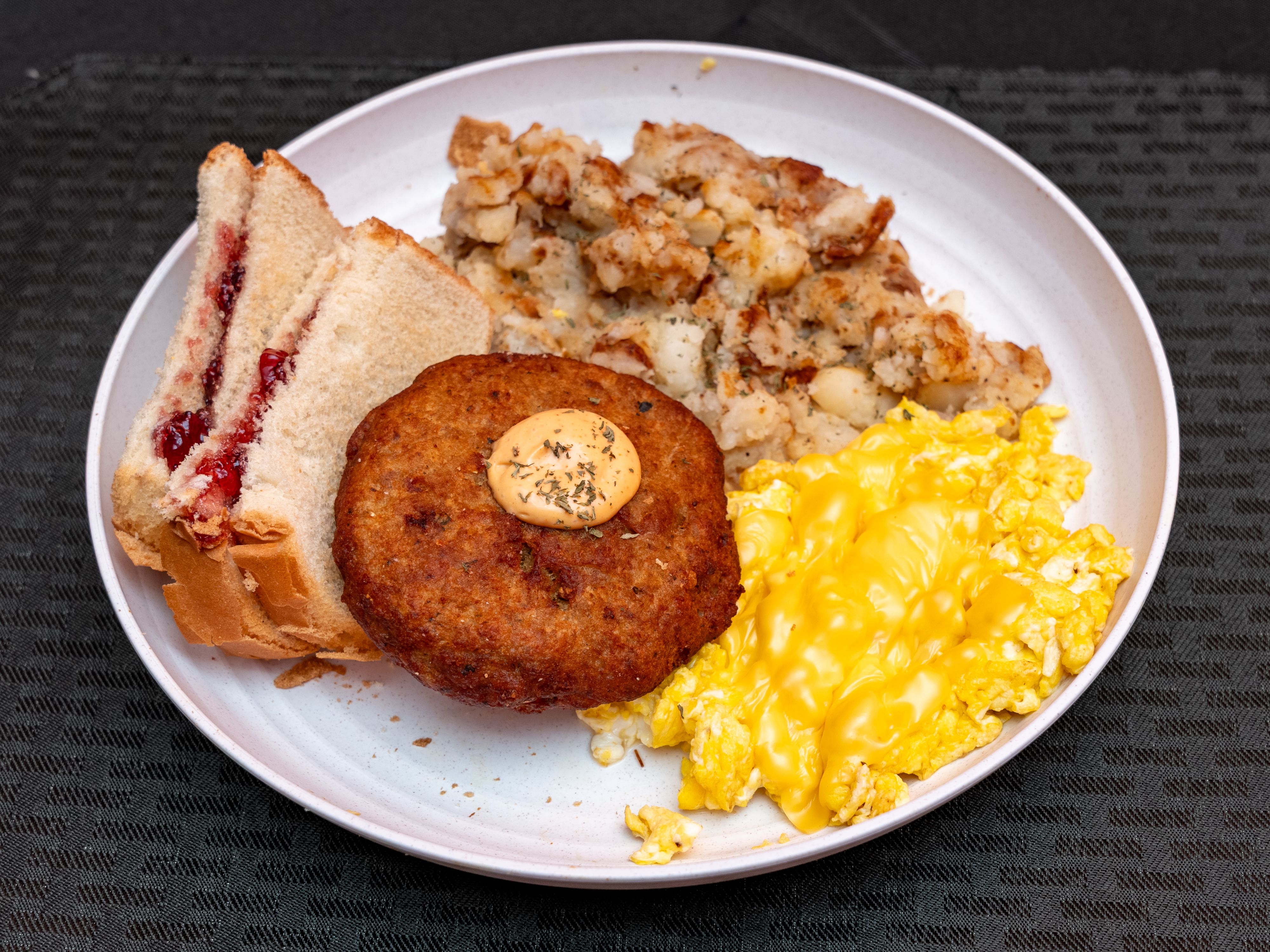 Salmon Cake Platter.