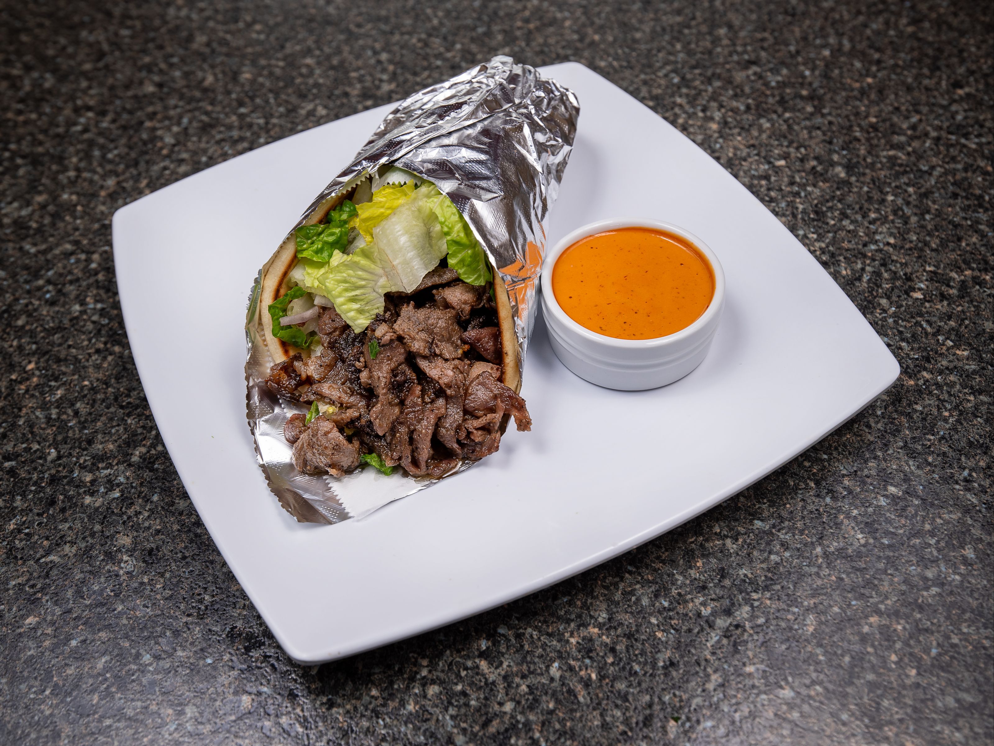 Beef Shawarma Pita.