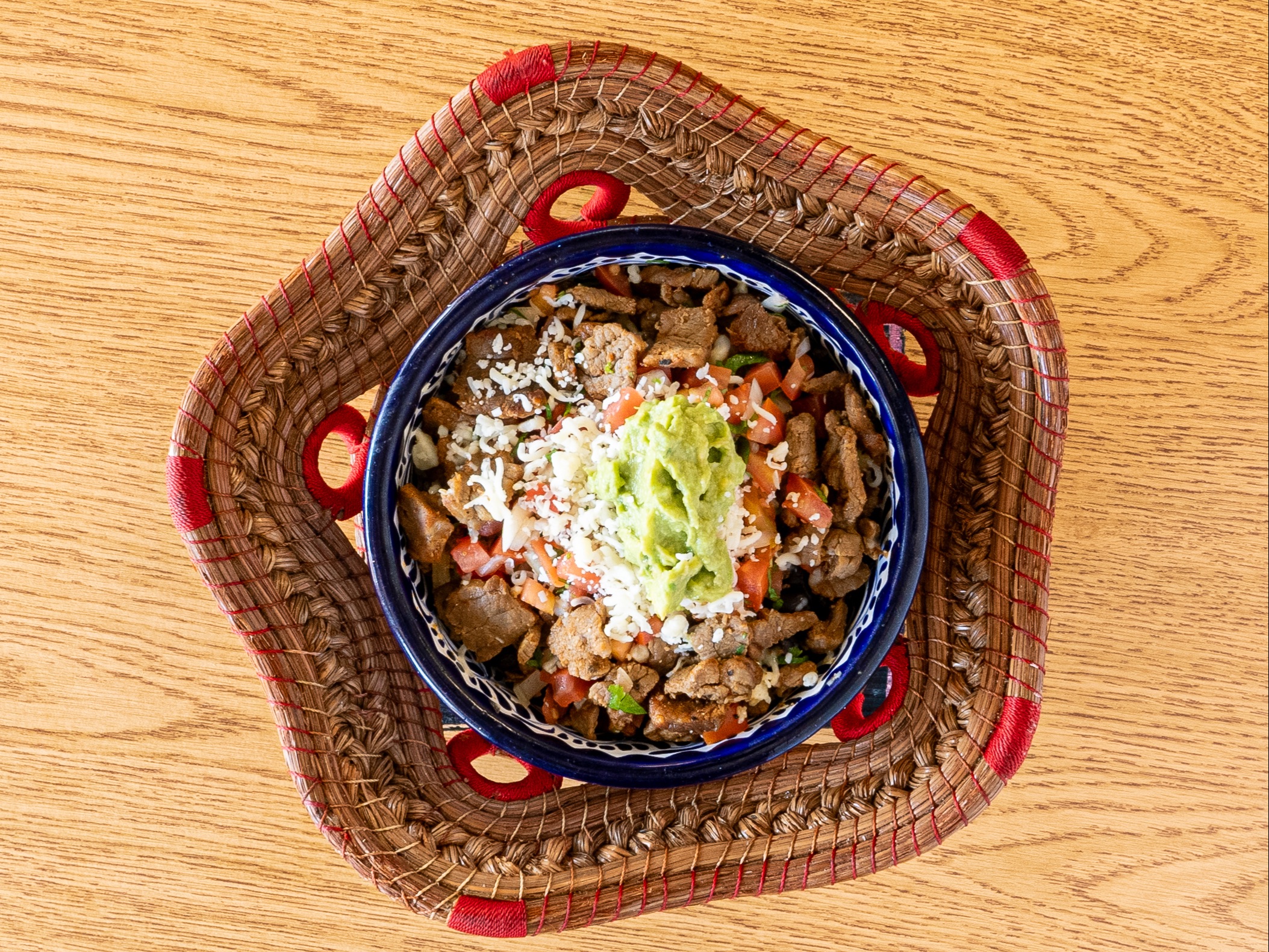 Surf & Turf (Mar y Tierra) Burrito Bowl.