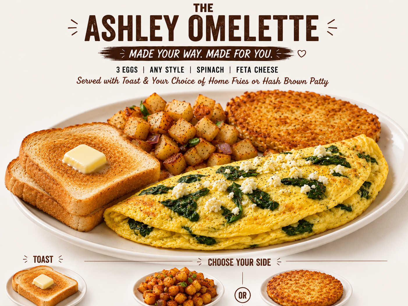 Ashley Omelet Spinach Feta.
