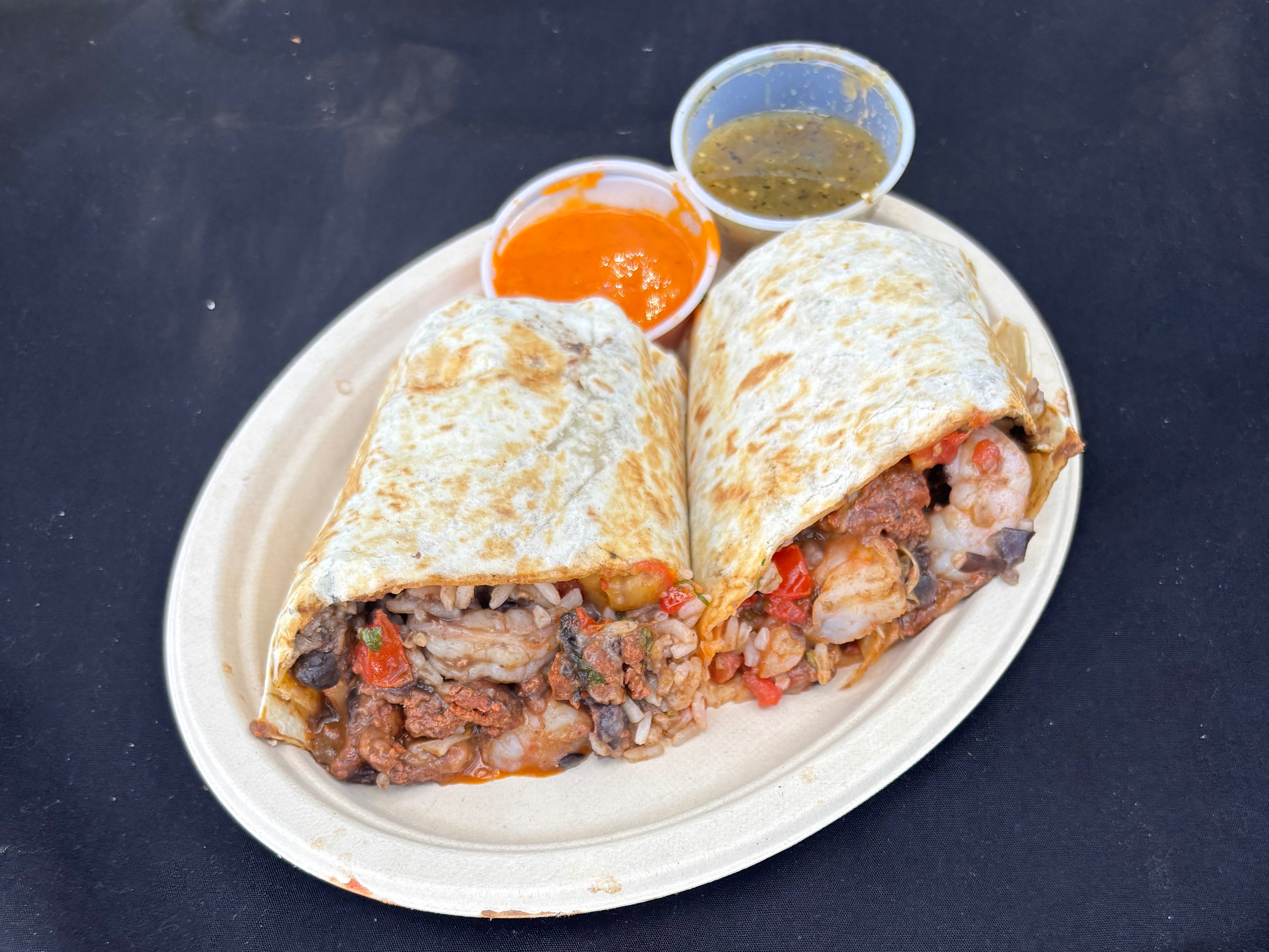 Shrimp & Chorizo Burrito.