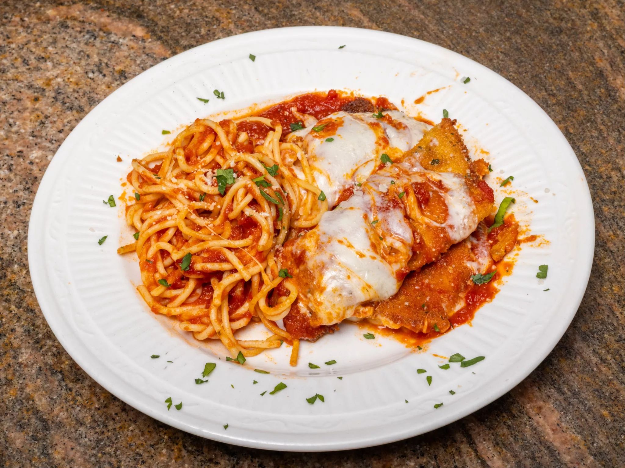Chicken Parmigiana Dinner.