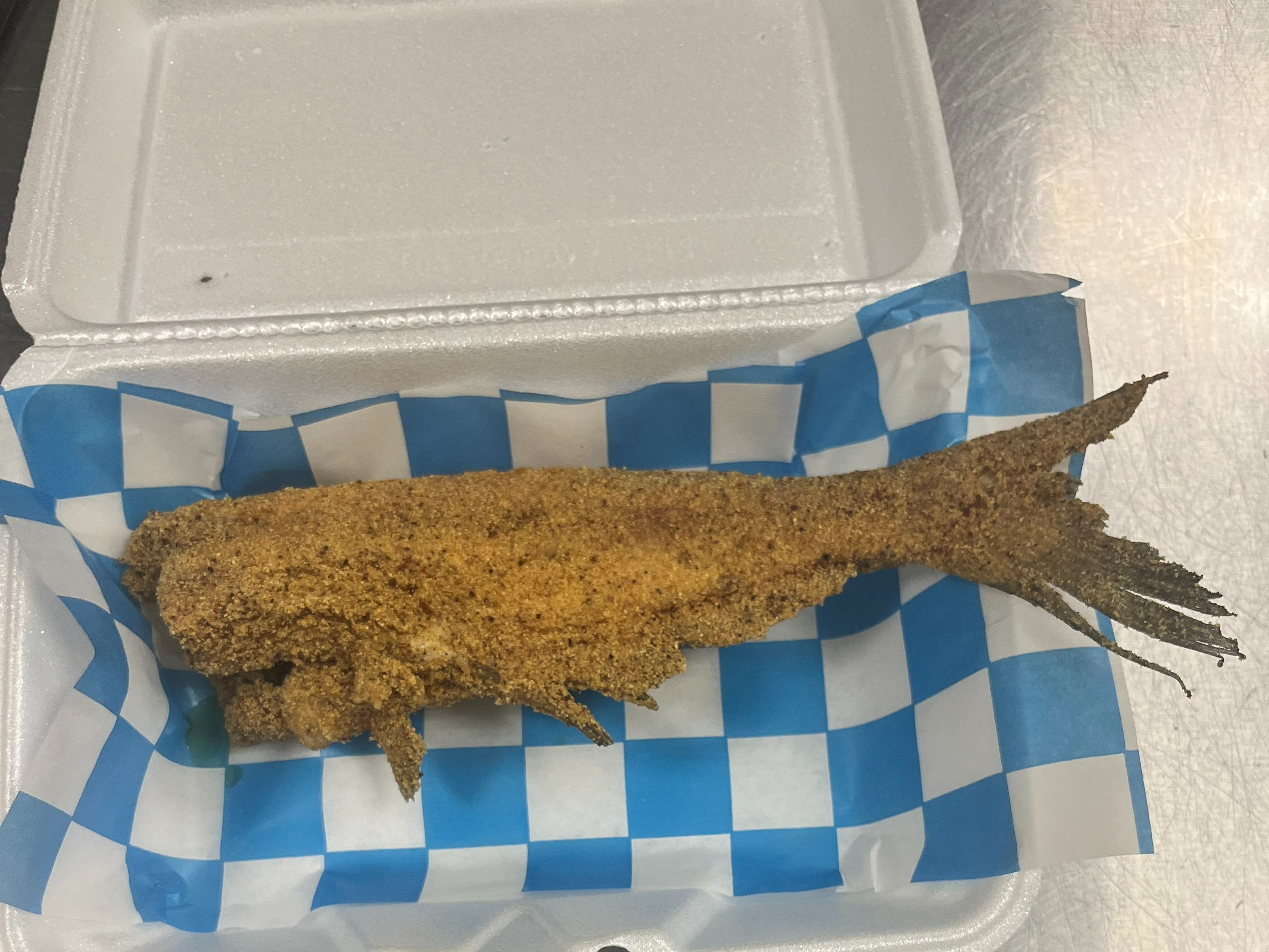 1 Piece Whole Catfish Sandwich.