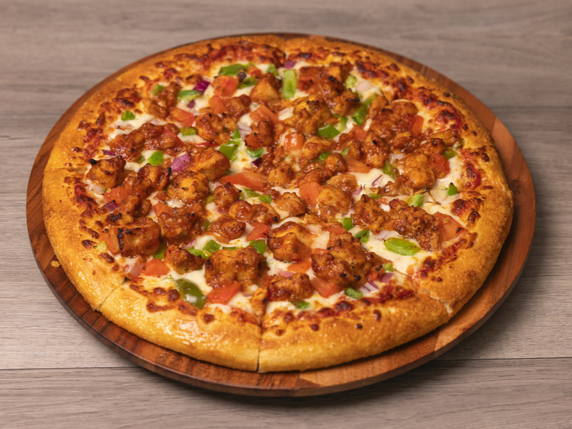 Halal BBQ Chicken Pizza.