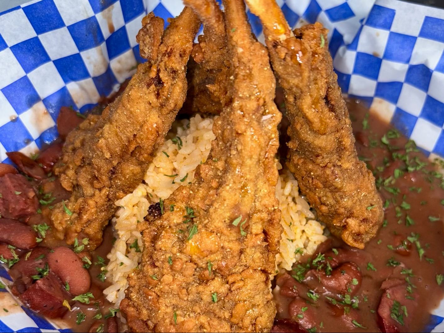 Lamb Chops Red Beans and Rice.