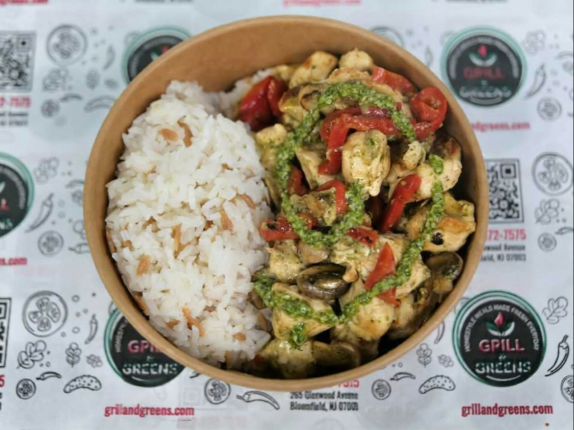 Chicken With Pesto Sauce (Serve 5-7).