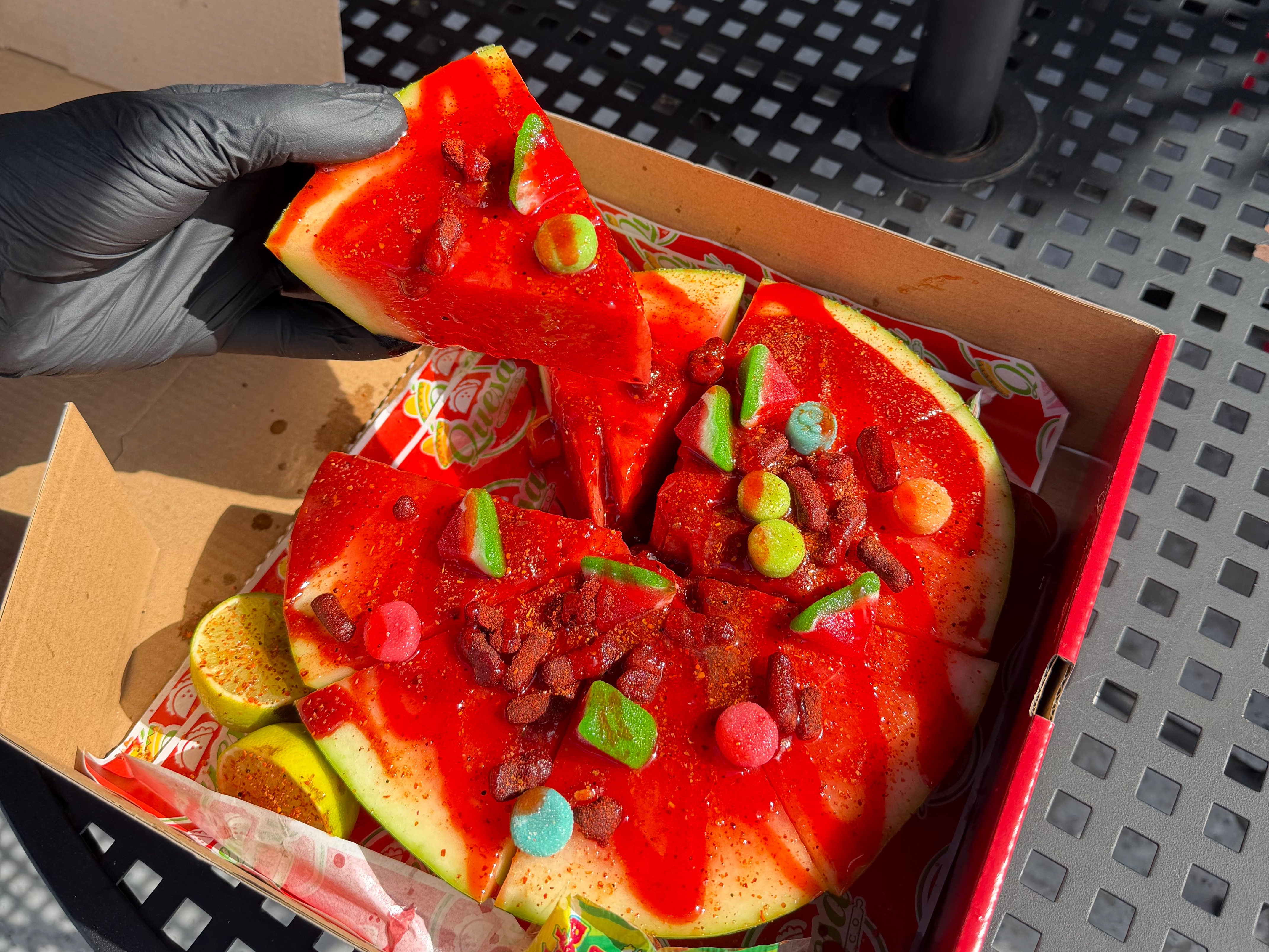 Watermelon Chamoy Pizza.