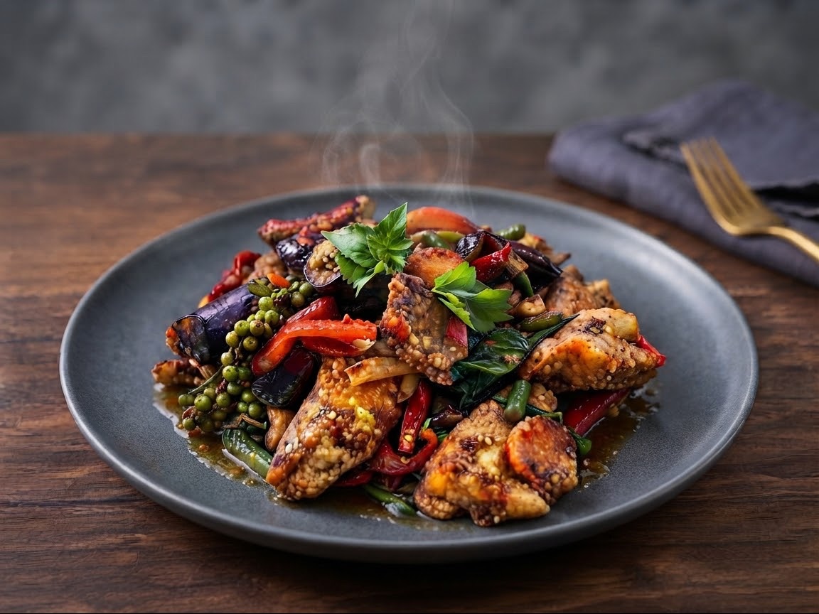 Tilapia Pad phed (Do Forget to Order Rice).