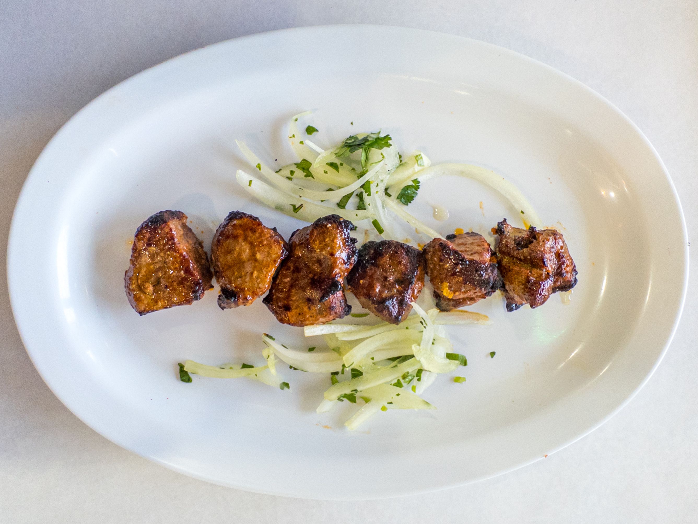 Lamb Tikka Kabob Skewer.