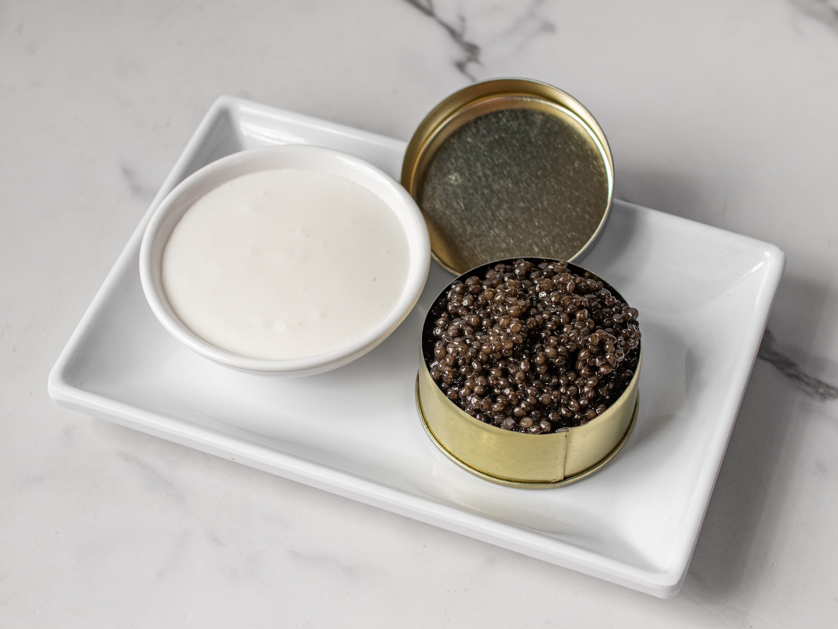 Caviar & Creme Fraiche.