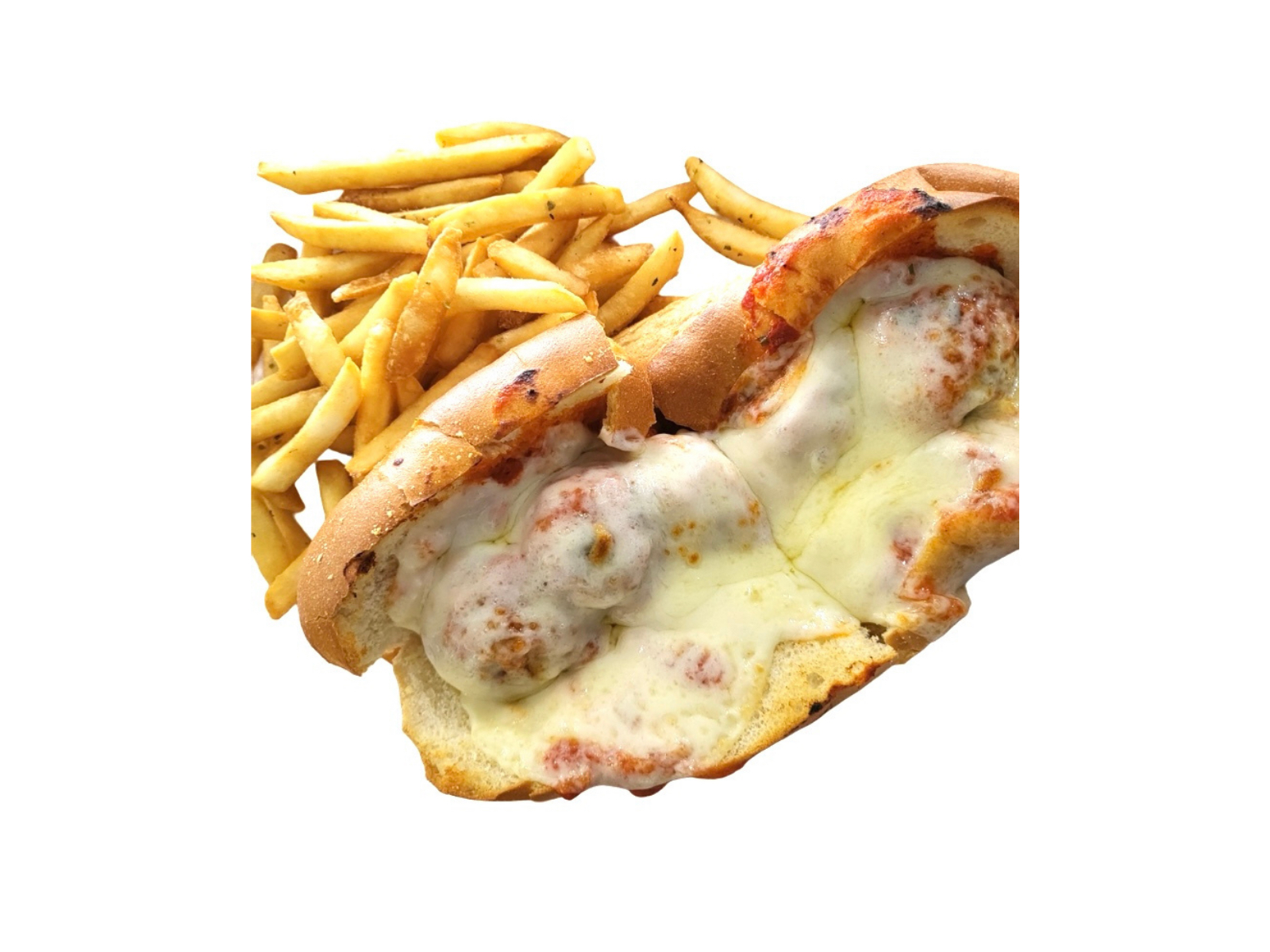 EGGPLANT PARM SUB W/FRIES.