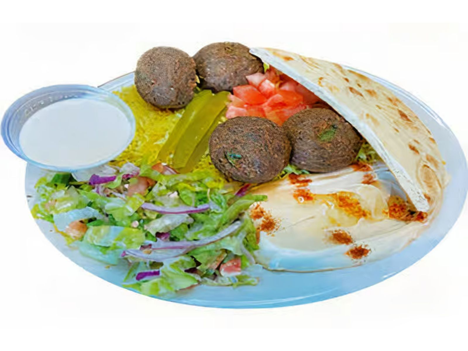 Rice Falafel Plate & Tahini Sauce.