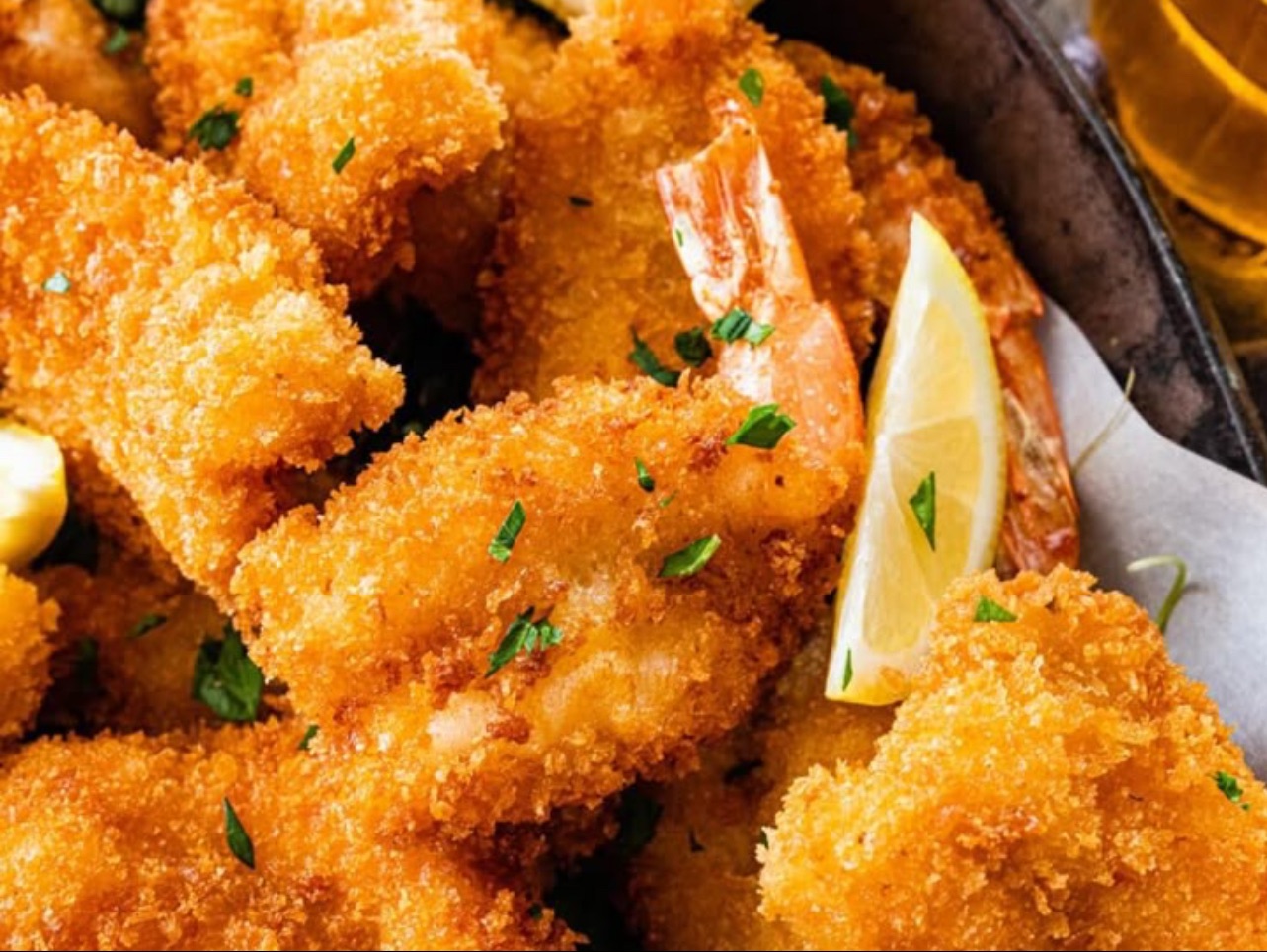 12 BREADED BUTTERFLY SHRIMP.