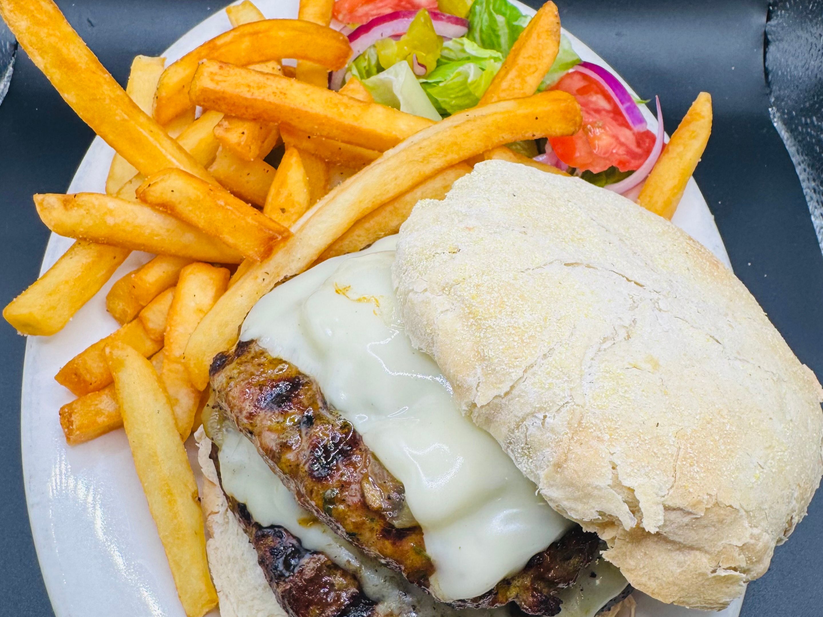 Double Lamb Cheese Burger.