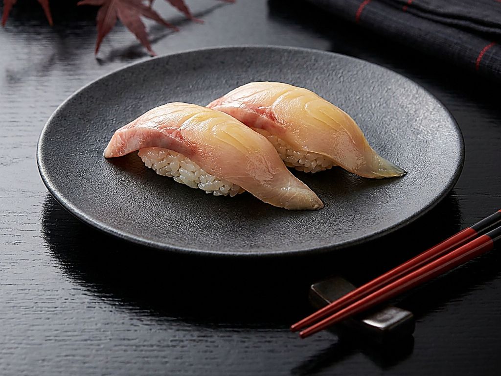 Hamachi (Yellowtail) Nigiri.