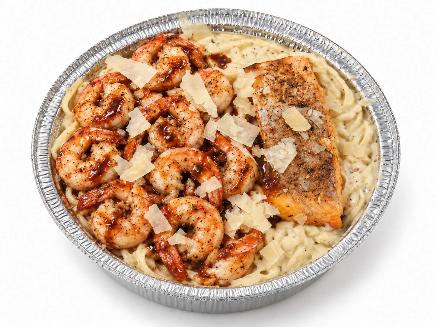 Shrim & Salmon Alfredo.