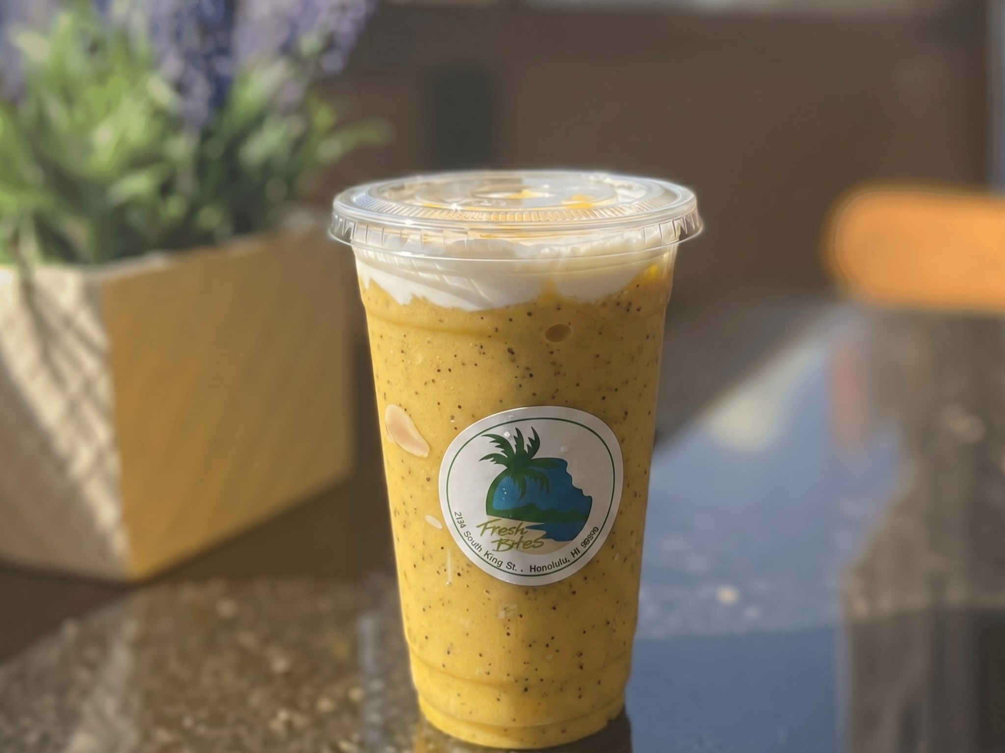 Mango Lilikoi Smoothie.