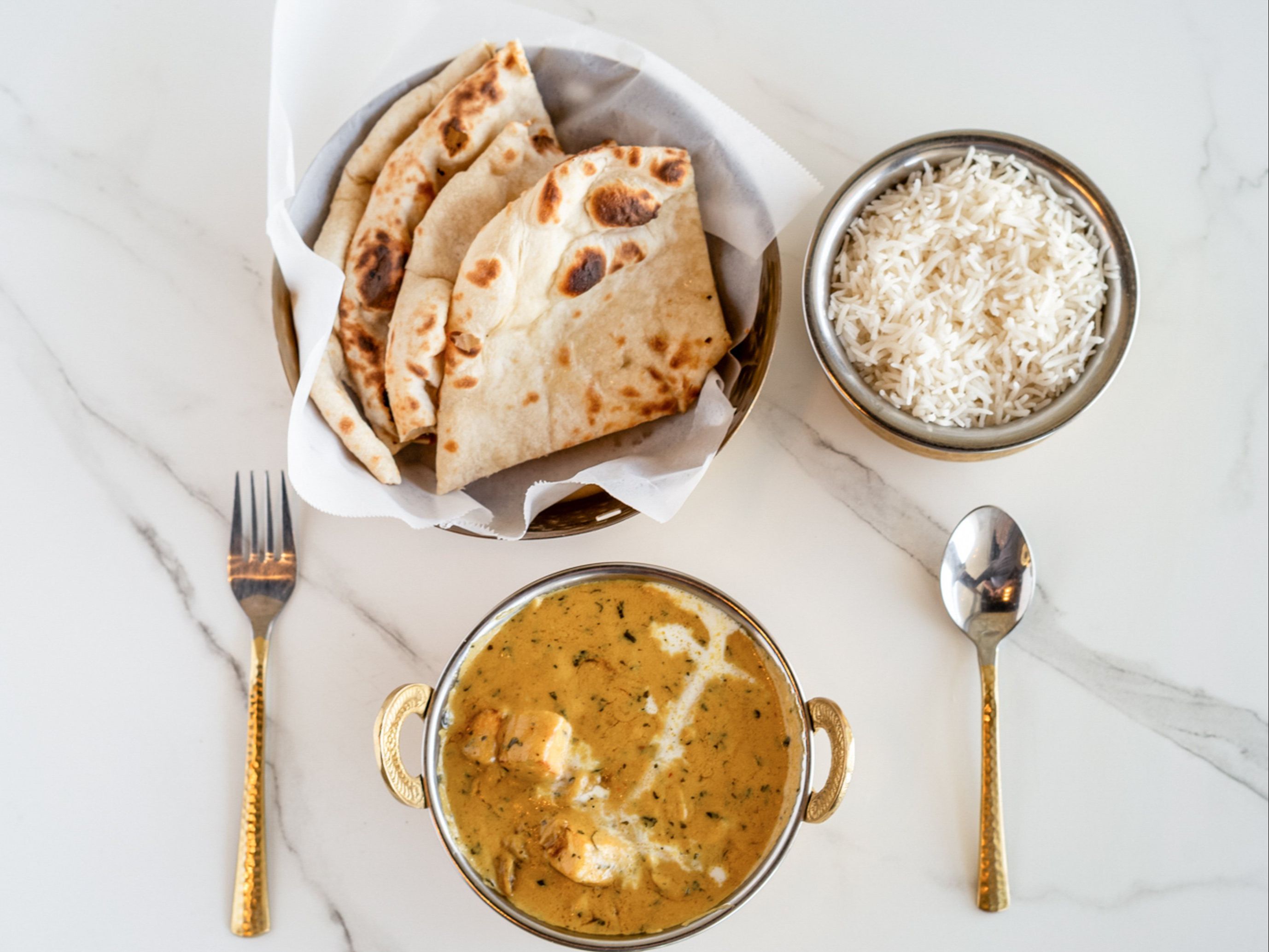 Paneer Methi Malai + Butter Naan + Steamed Basmati Rice.