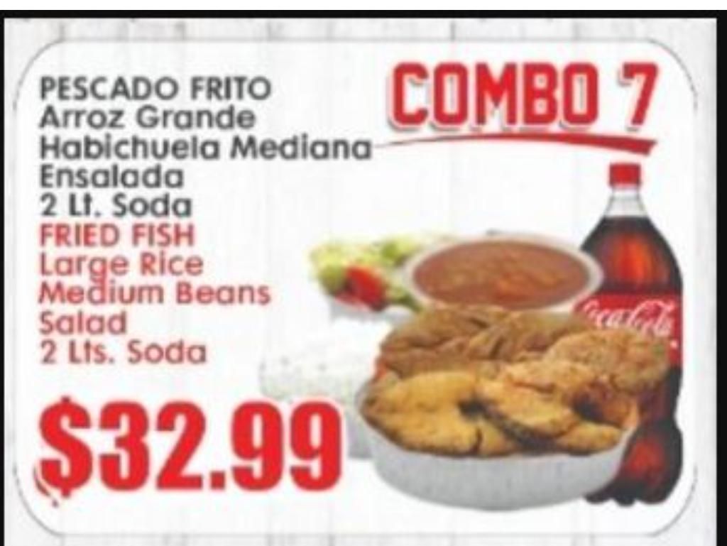 Combo 7 - Pescado Frito / Fried Fish.