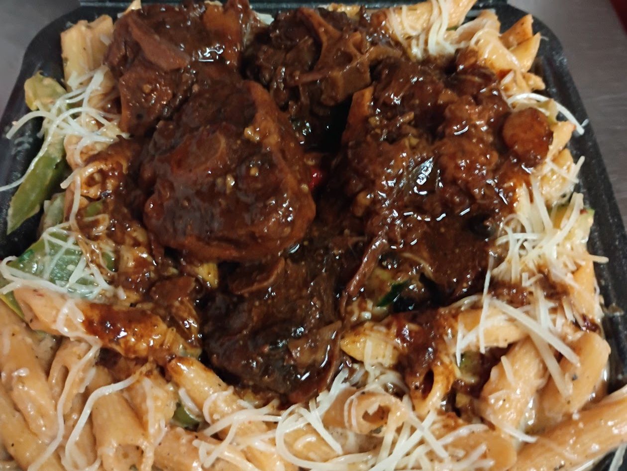 Jerk Salmon Pasta.