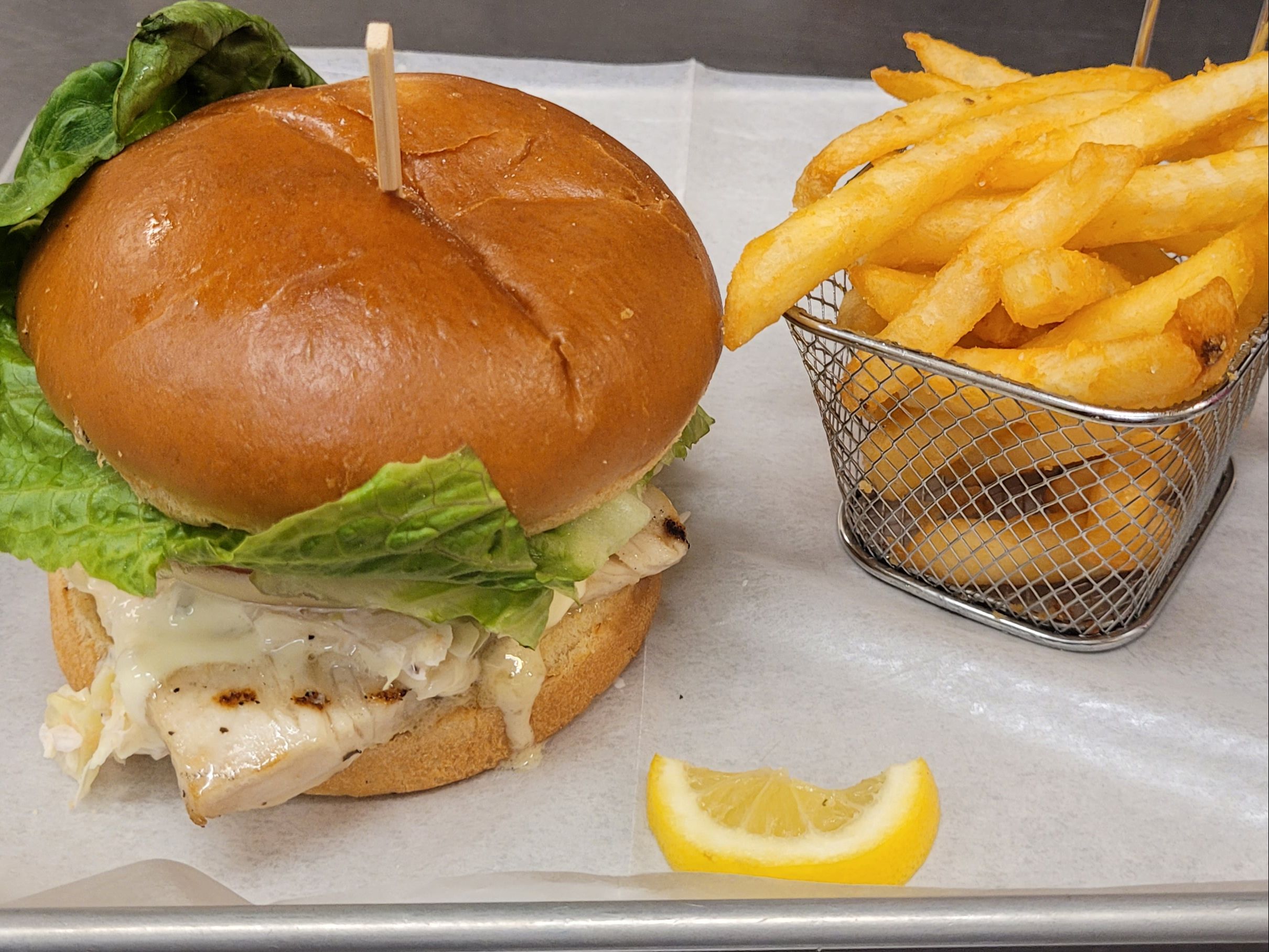 Grilled Mahi Sandwich.