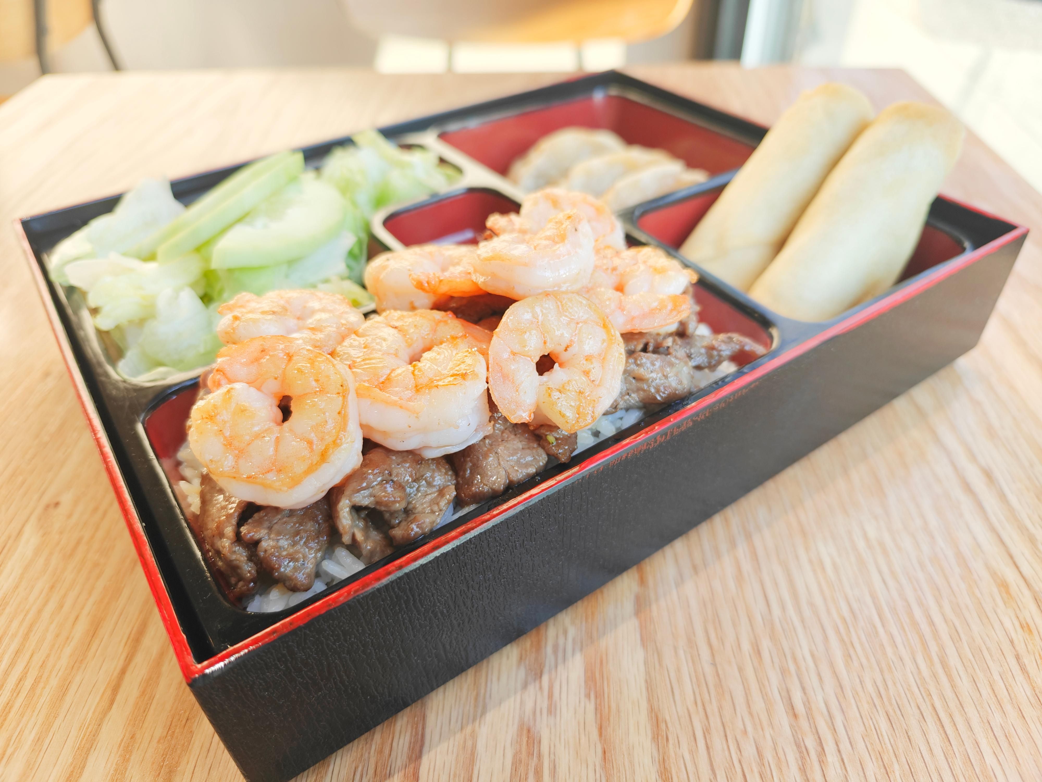 Beef shrimp Bento.