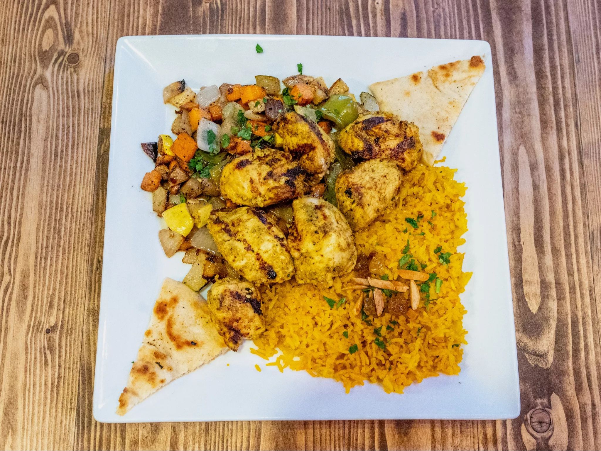 Shish Tawook With Choice Of Your 2 Sides.