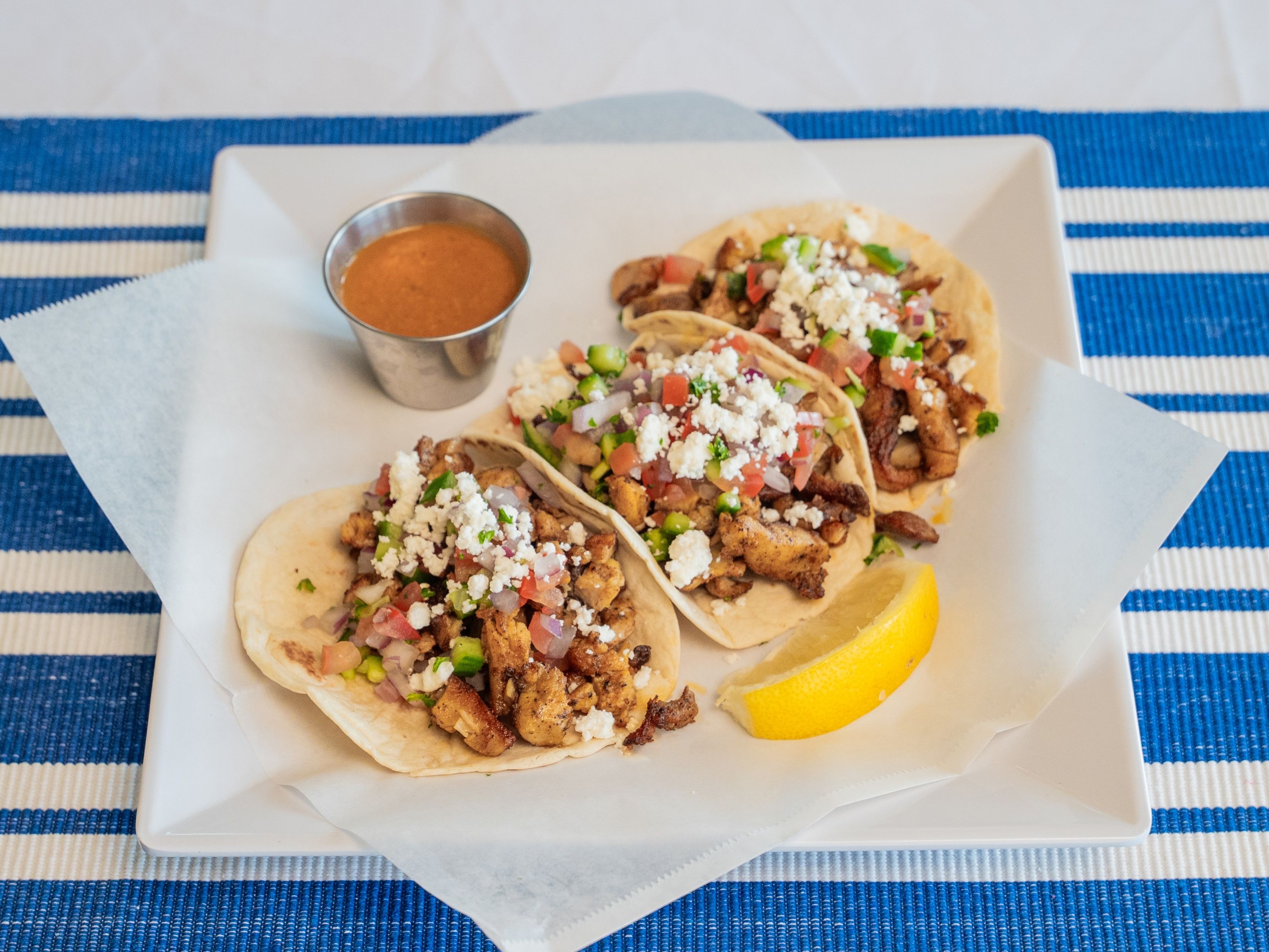 Greek Chicken Tacos.