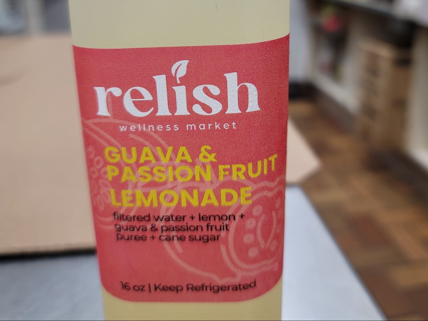 Guava & Passionfruit Lemonade By Relish Wellness Market.
