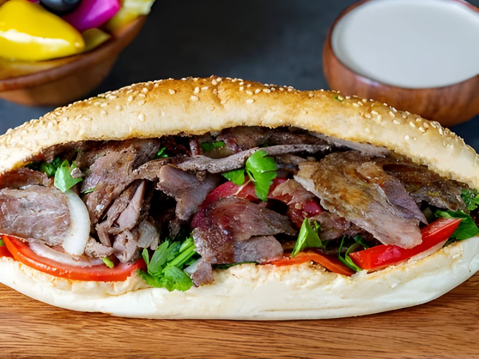 Sesame Steak Sandwich.