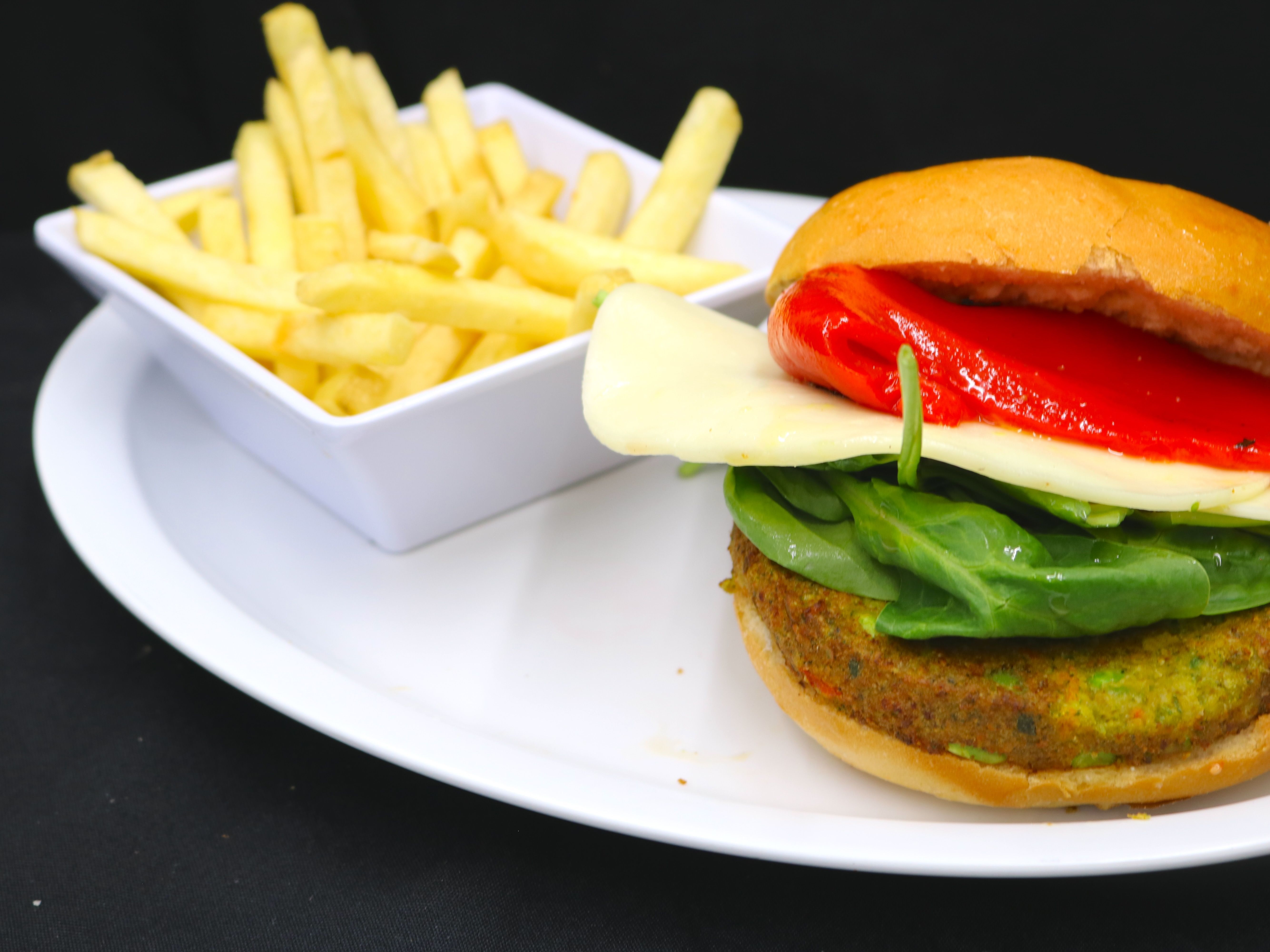 Veggie Burger w/ French Fries.