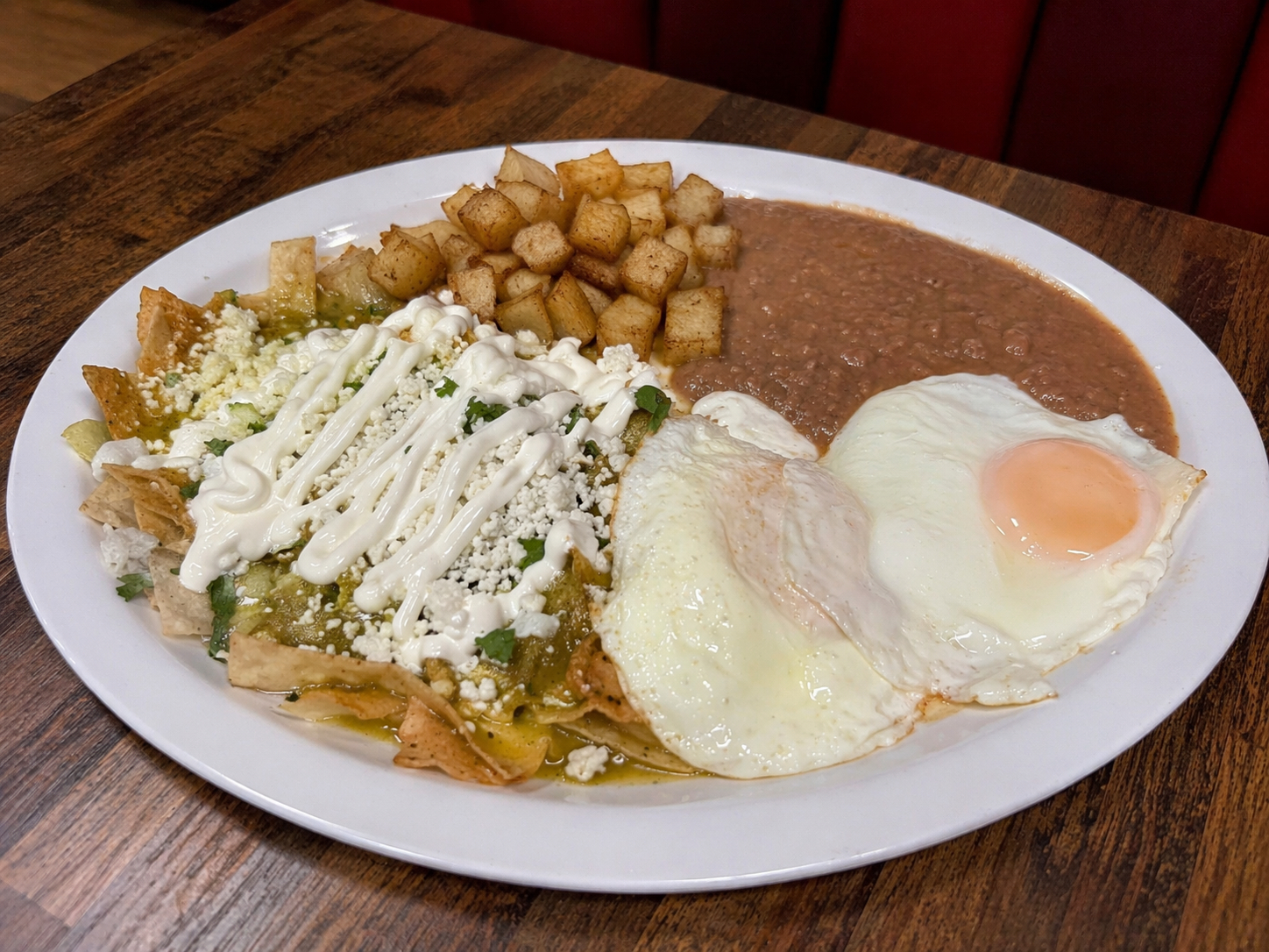 Chilaquiles Verdes Plate.