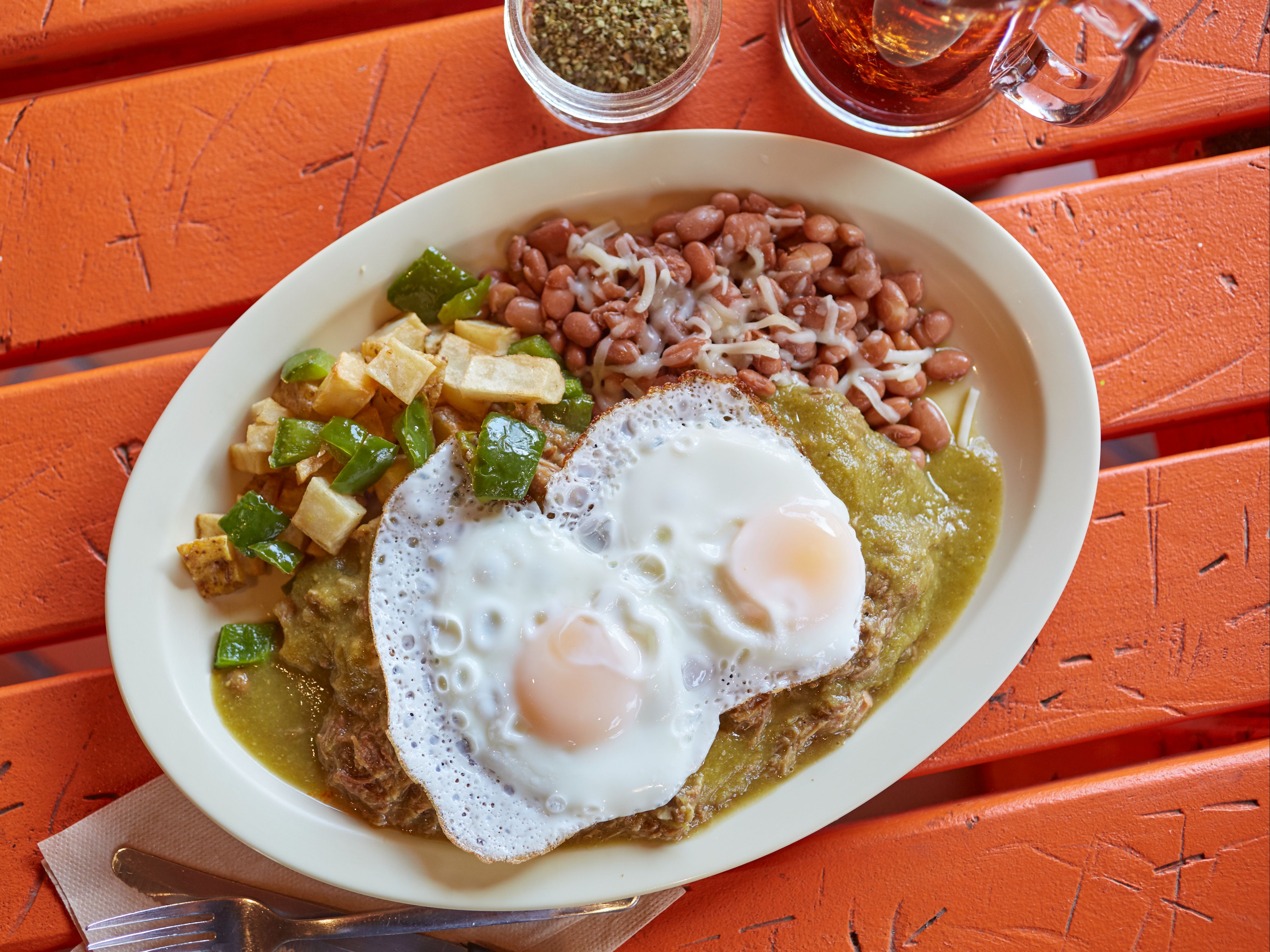 Eggs & Chile Verde Plate.