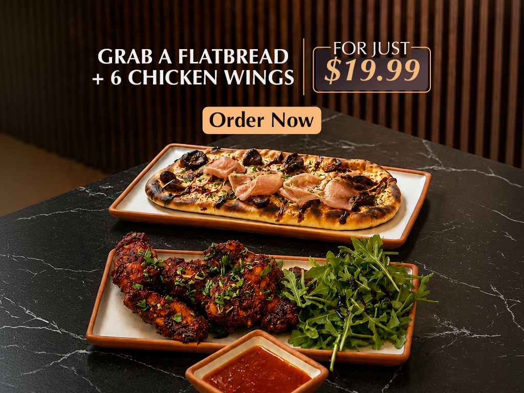 Flatbread + Chicken Wings.
